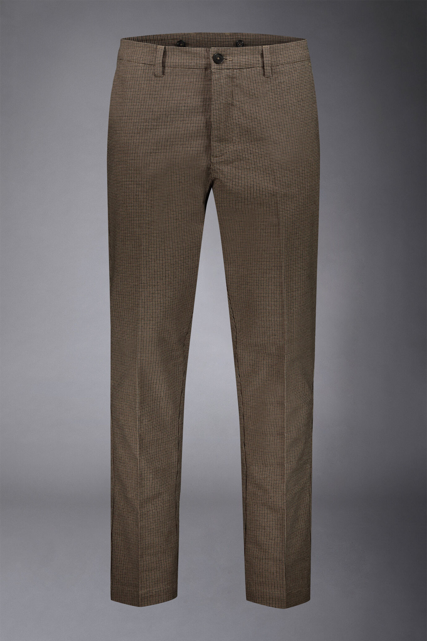 Pantalone chino uomo tessuto in cotone mano lana pied de poule regular fit image number 4