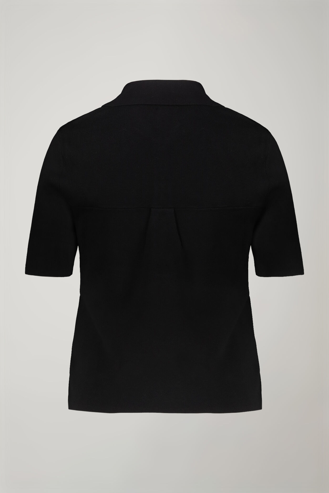 Einfarbiges Damen-Poloshirt mit kurzen Ärmeln aus Strick image number 5