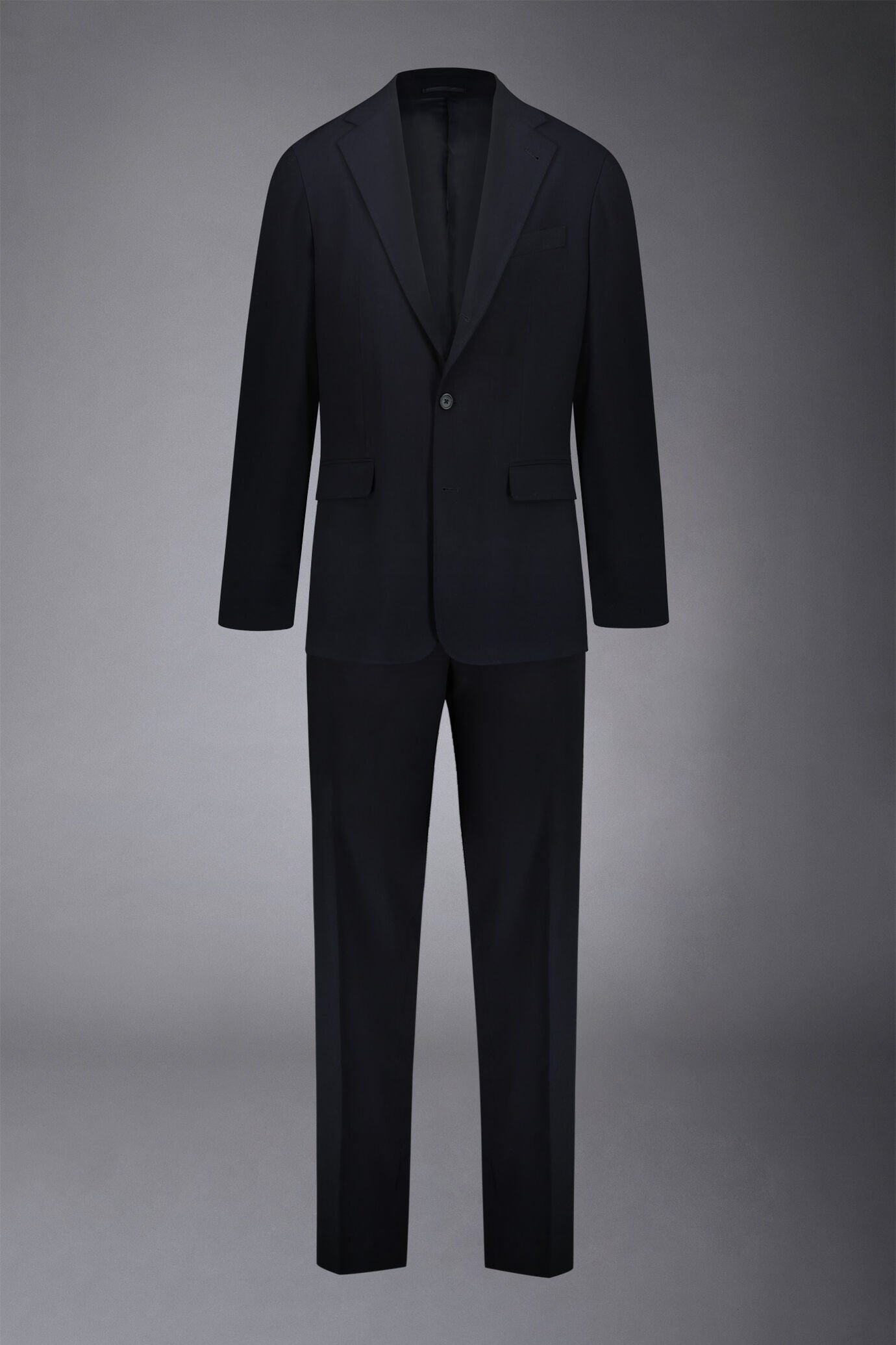 Einreihiger Anzug in normaler Passform, gewebt aus Ton-in-Ton-Gewebe image number 8