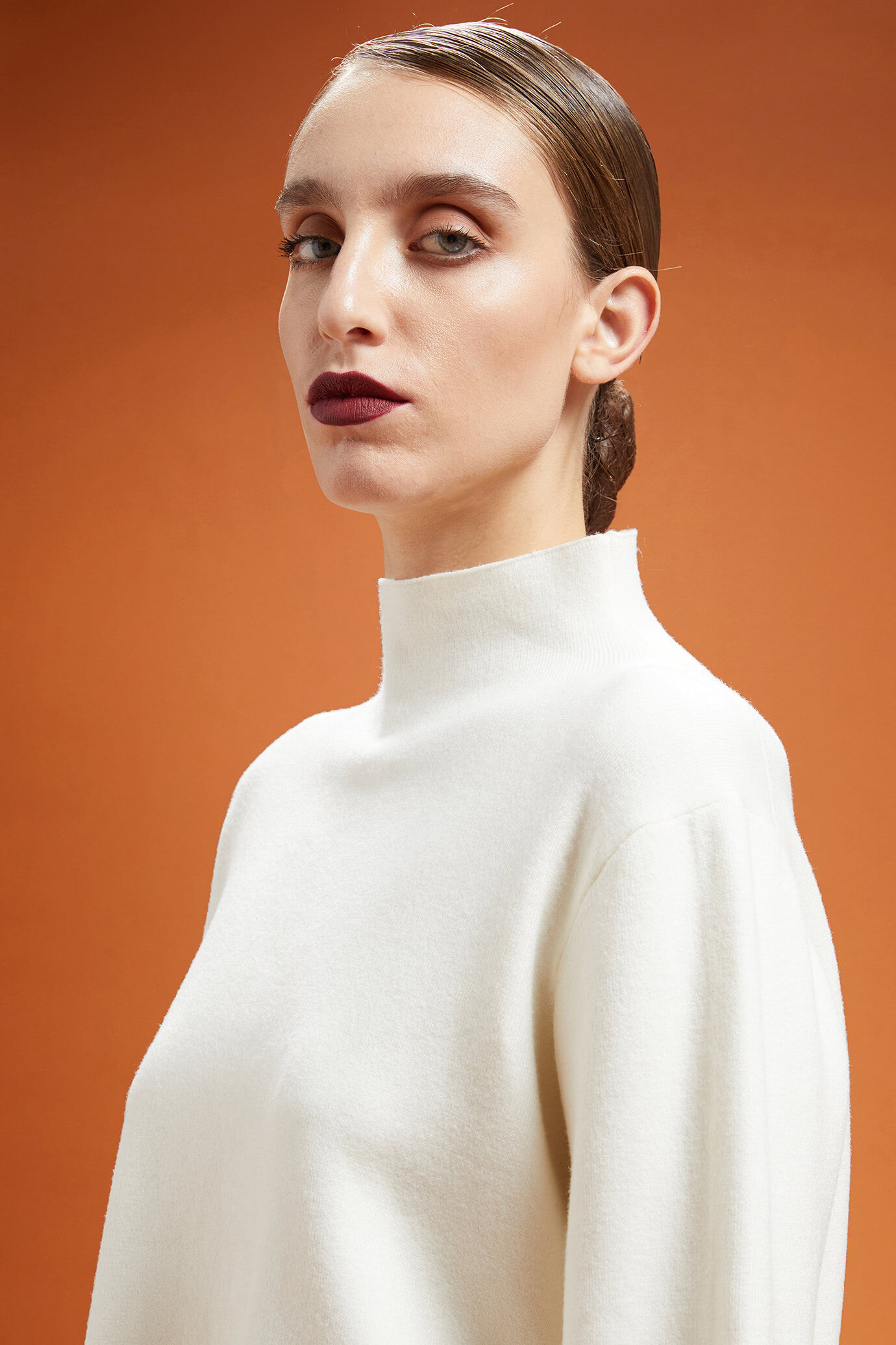 Maglia donna a manica lunga con collo a vulcano regular fit image number 3