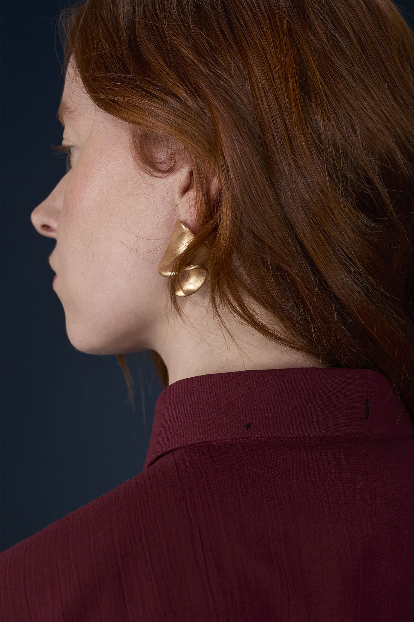 Women's boxy shirt French collar pure cotton with creased effect image number 4