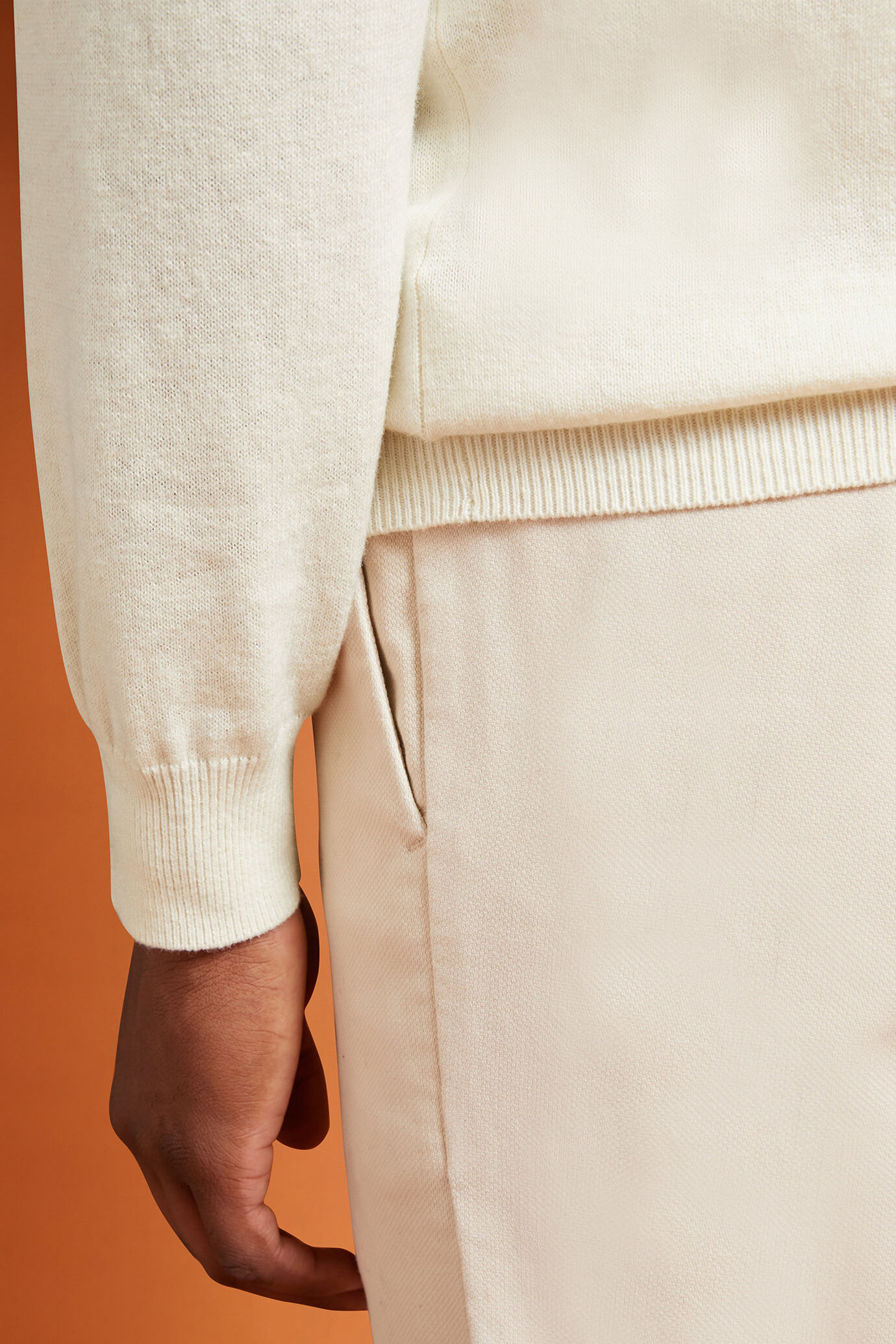 Men's regular fit turtleneck jumper in wool and cotton image number 2