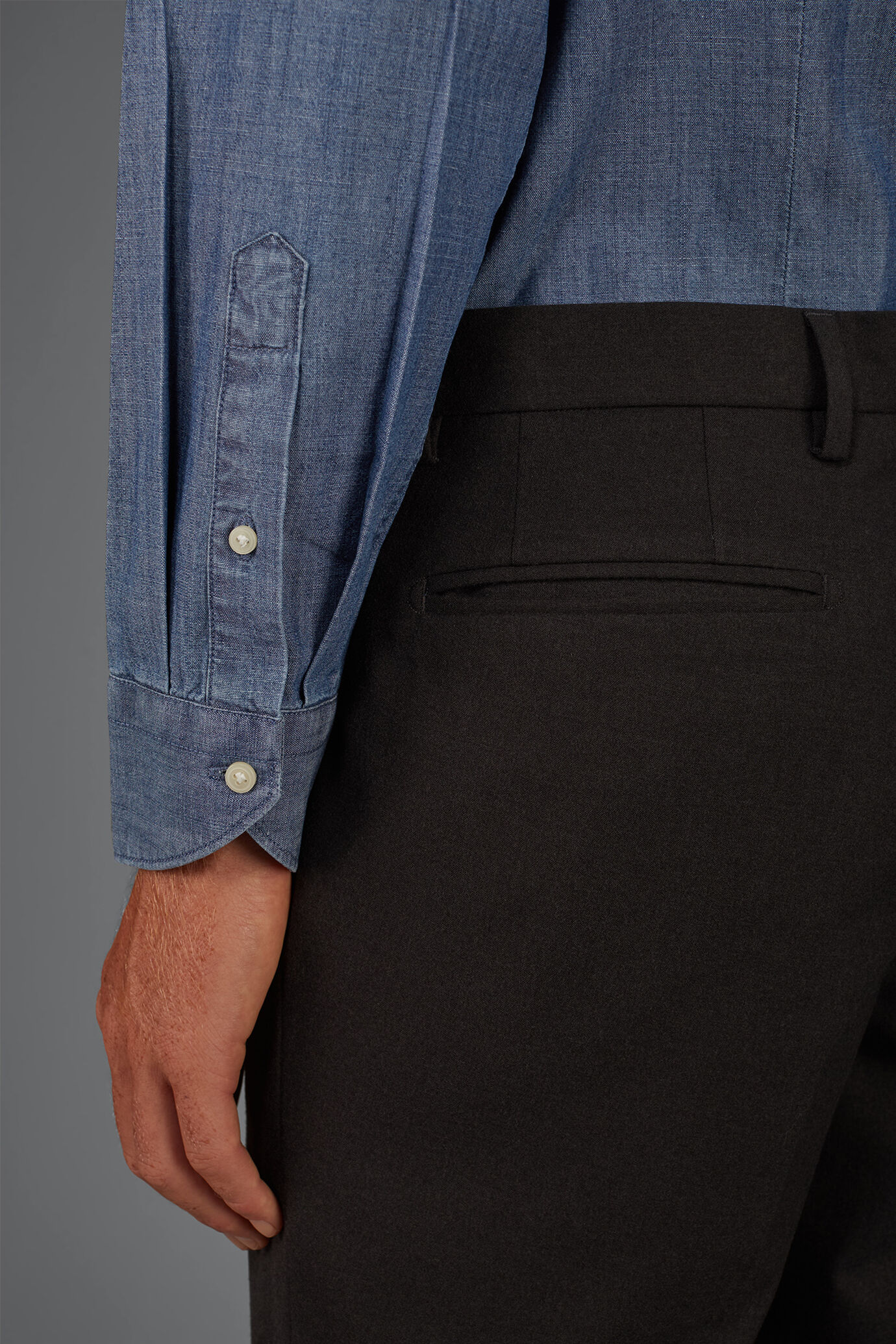 Camicia uomo in tessuto denim regular fit image number 3