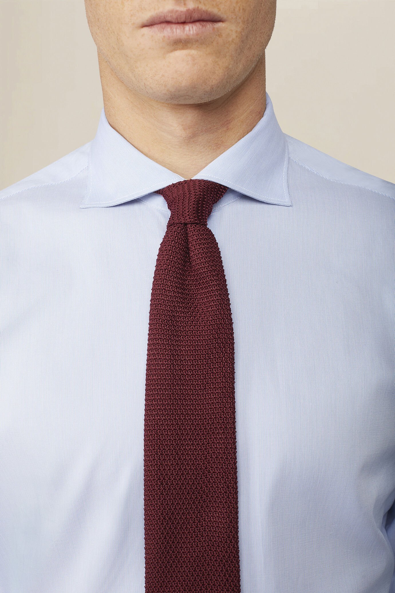 Cravatta uomo a intreccio tinta unita image number 0