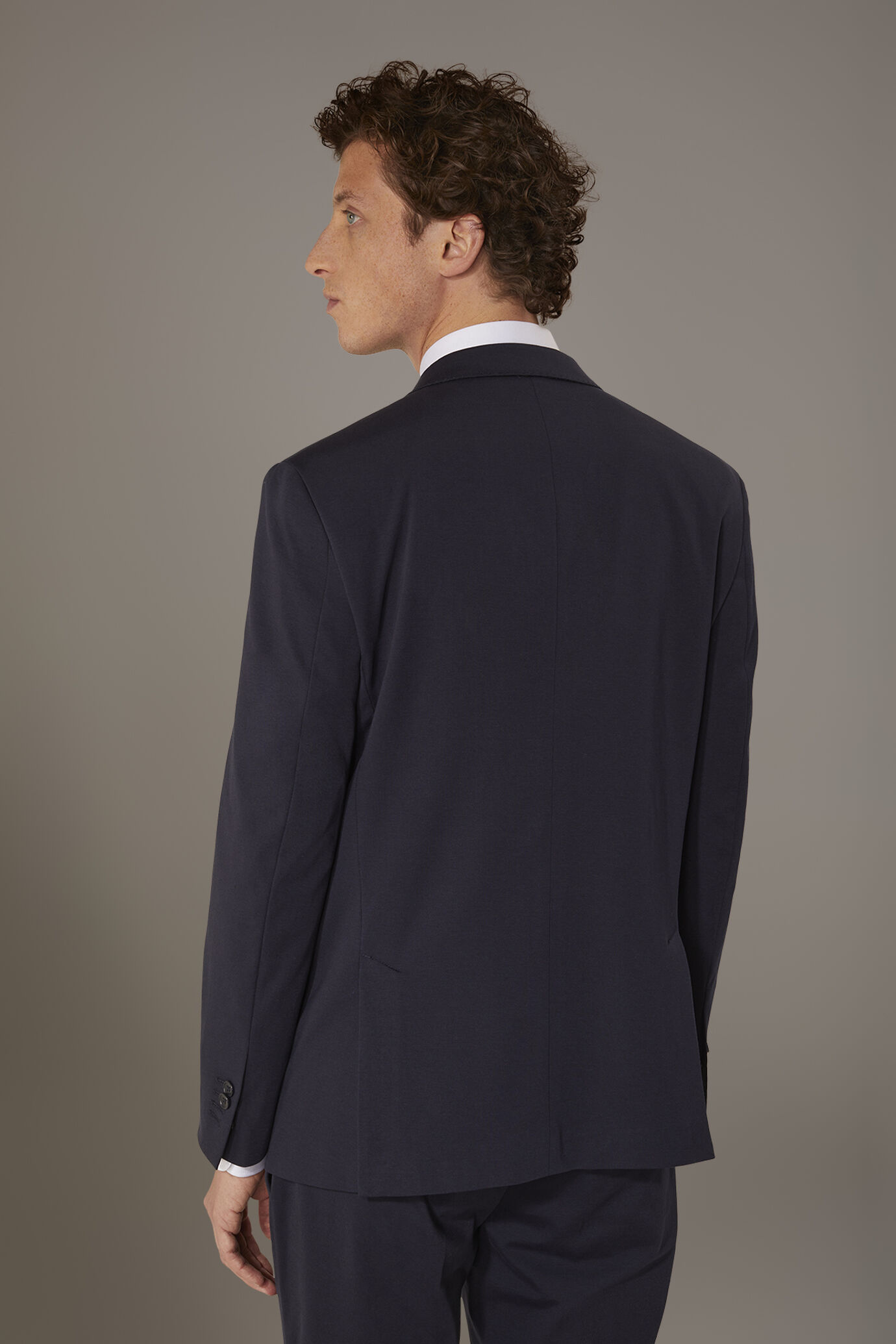 Double breasted jersey jacket with flap pocket image number 4