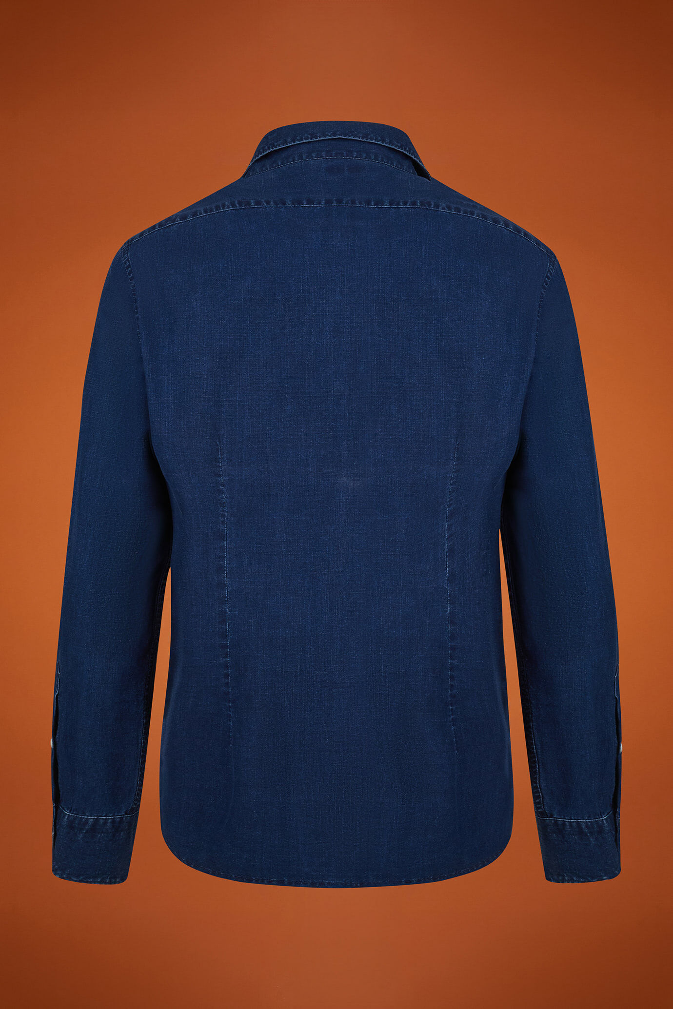 Camicia casual uomo collo classico 100% cotone tessuto in chambray lavato comfort fit image number 6