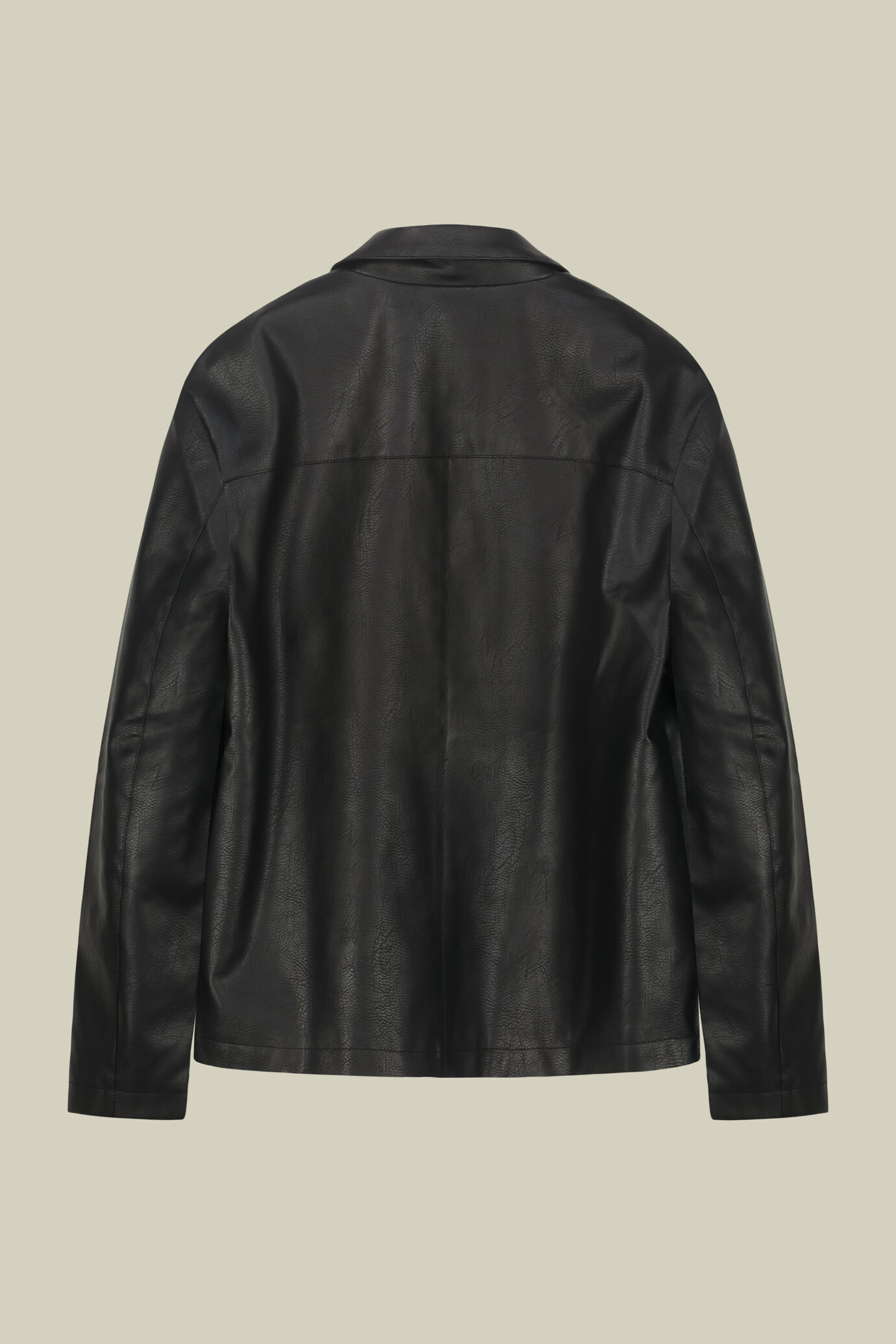 Men's regular fit jacket lined in hammered faux leather image number 5