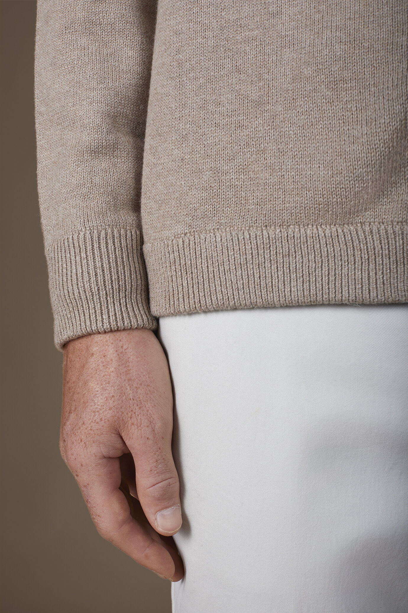 Herren-Poloshirt aus Wolle und Baumwolle in normaler Passform image number 3