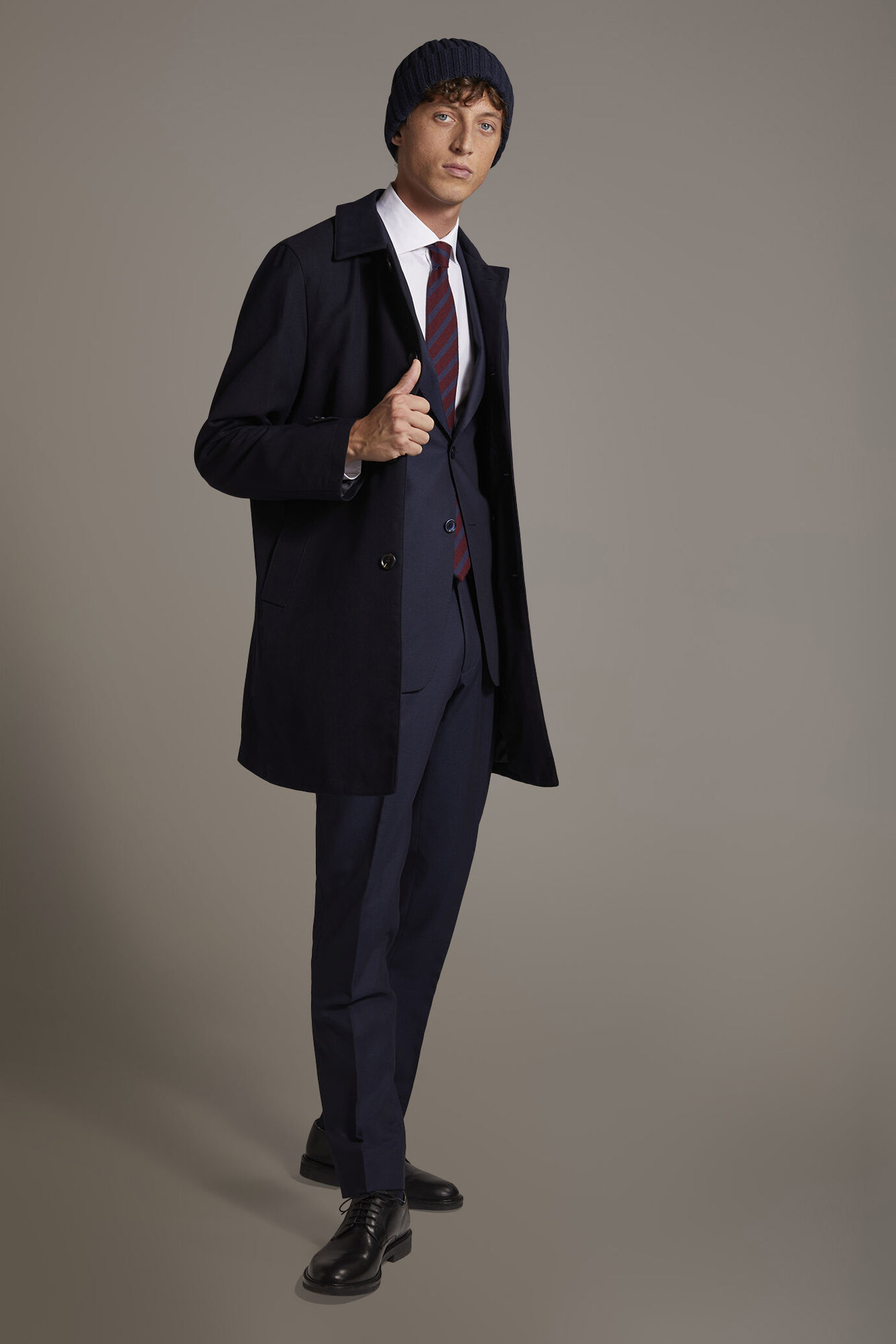 Padded coat harringobone fabric image number 0