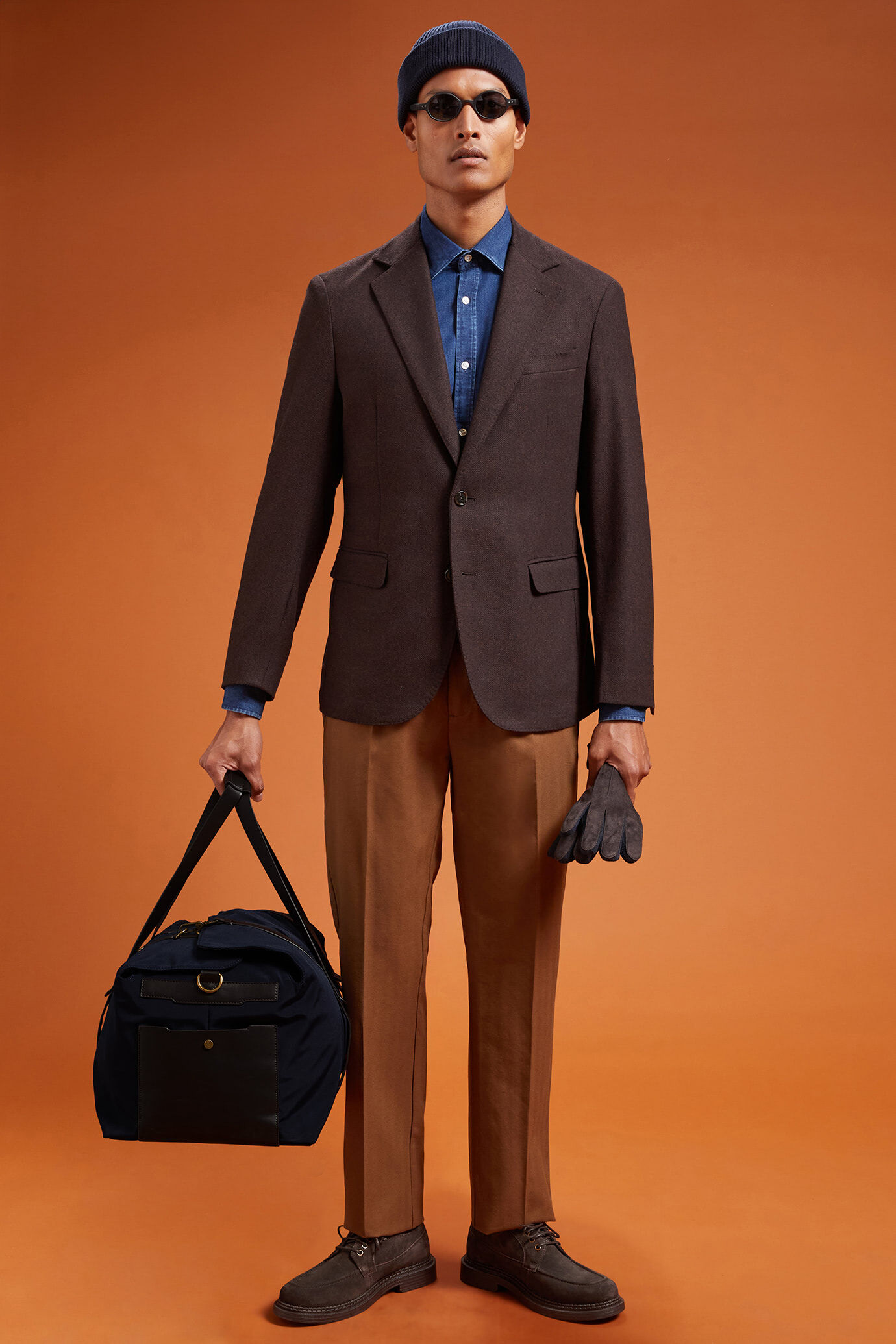 Veste homme classique à simple boutonnage, en polylaine avec motif à chevrons, coupe classique image number 1