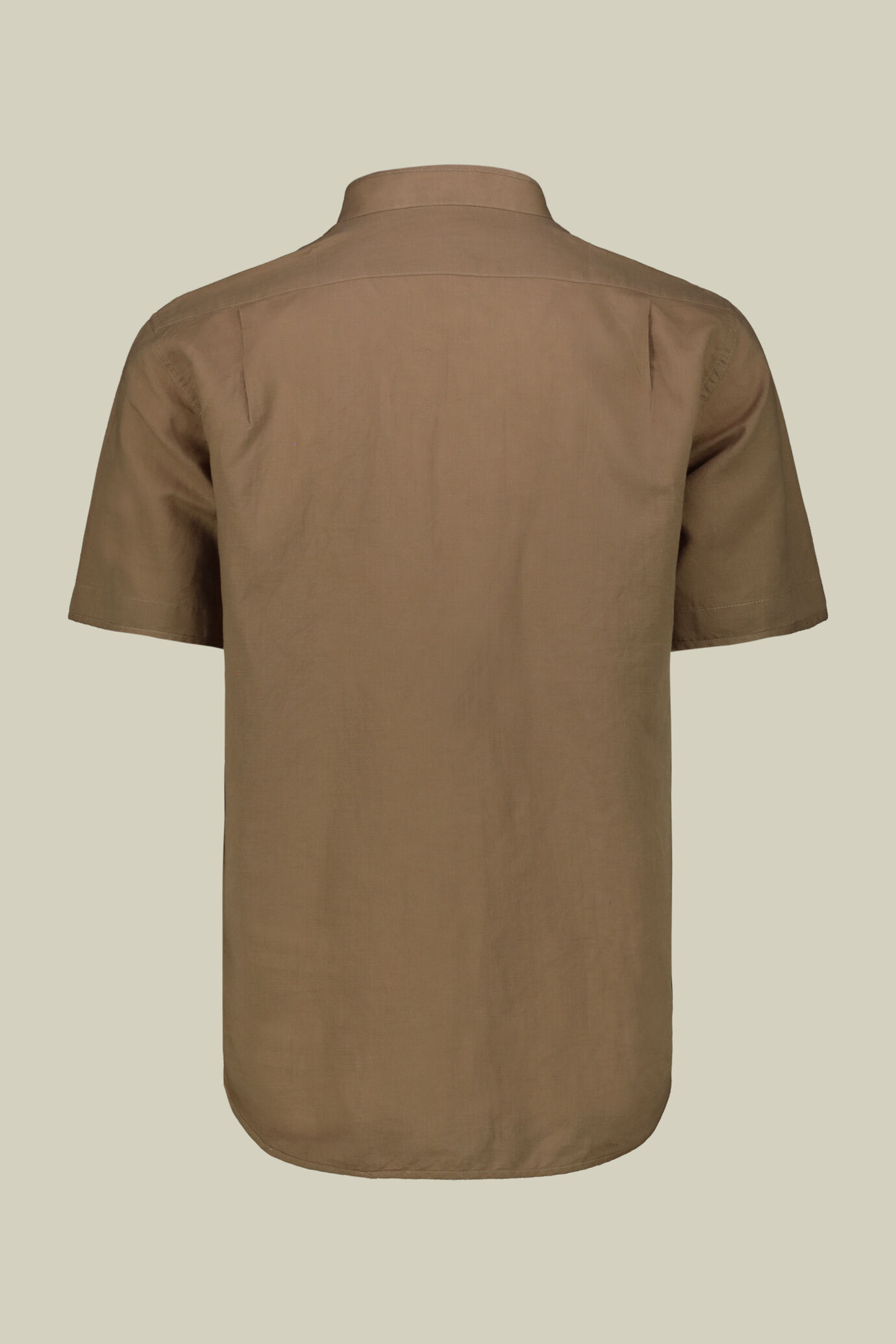 Camicia uomo casual collo alla coreana tessuto in lino e cotone lavato image number 5