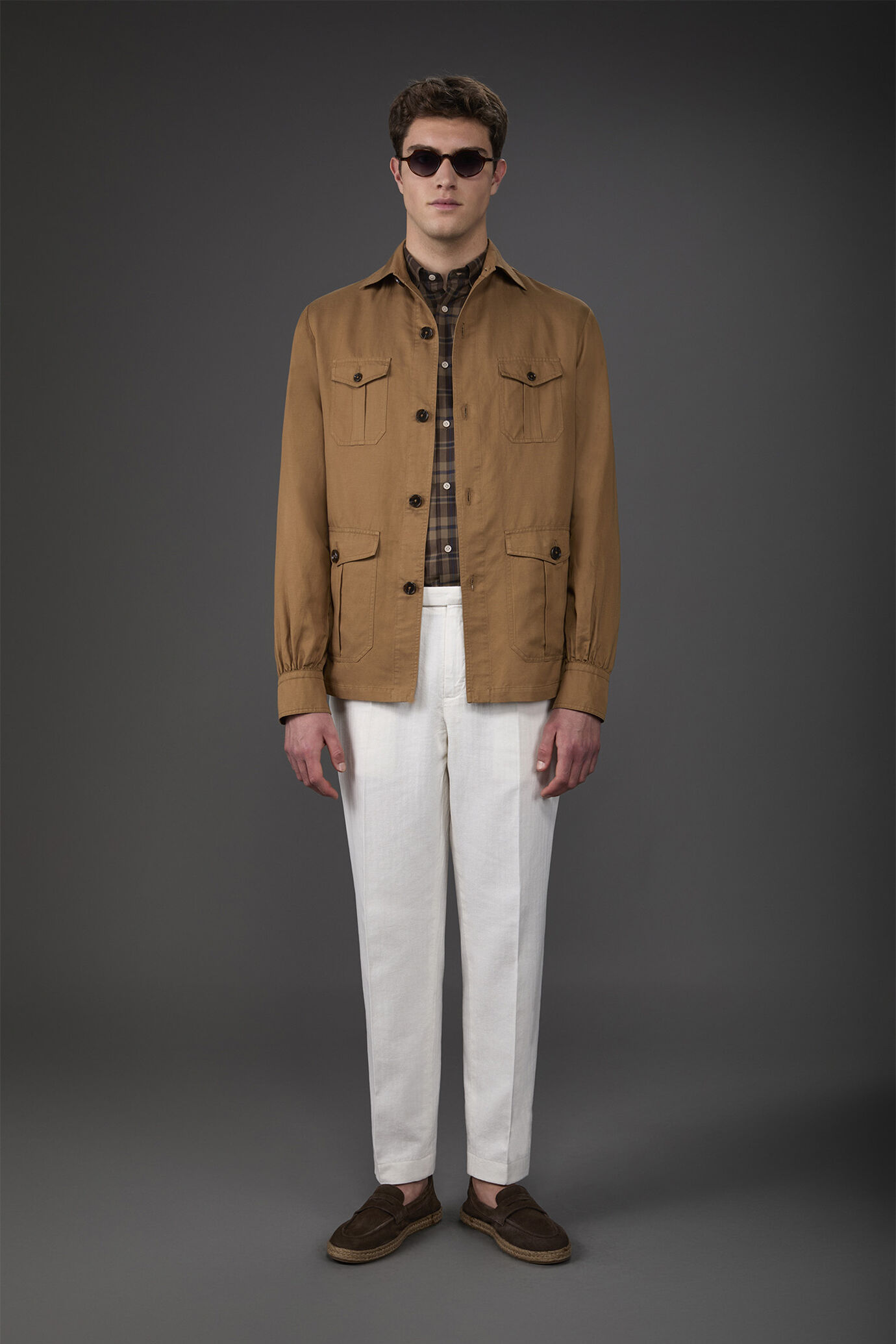 Giacca camicia uomo con tasche a toppa image number 0