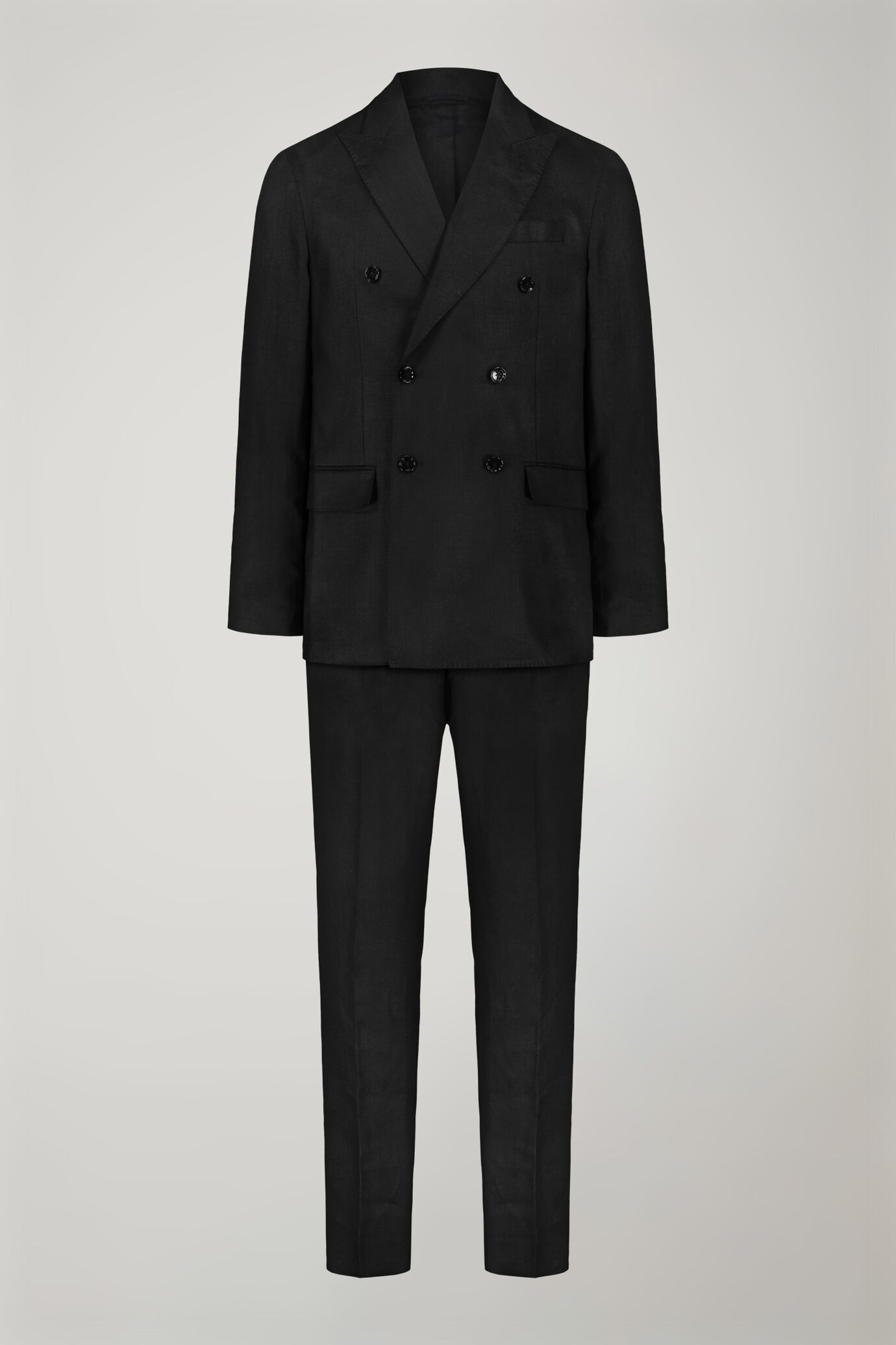 Men's double-breasted 100% linen regular fit suit image number 8