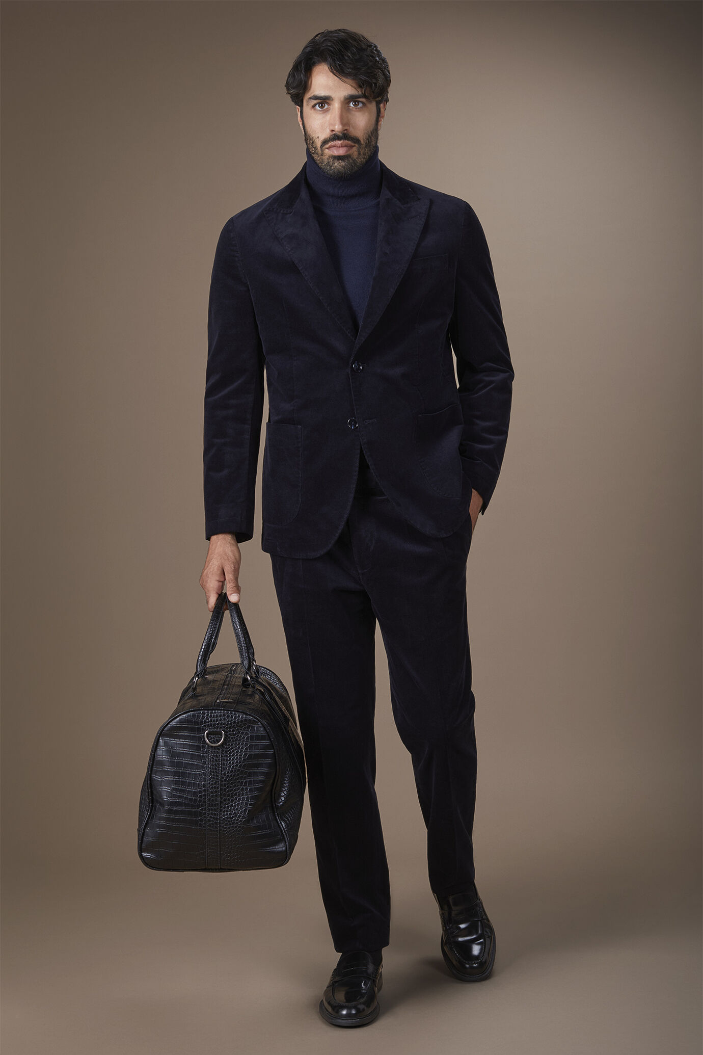 Men's single-breasted jacket in regular fit cotton corduroy image number 0