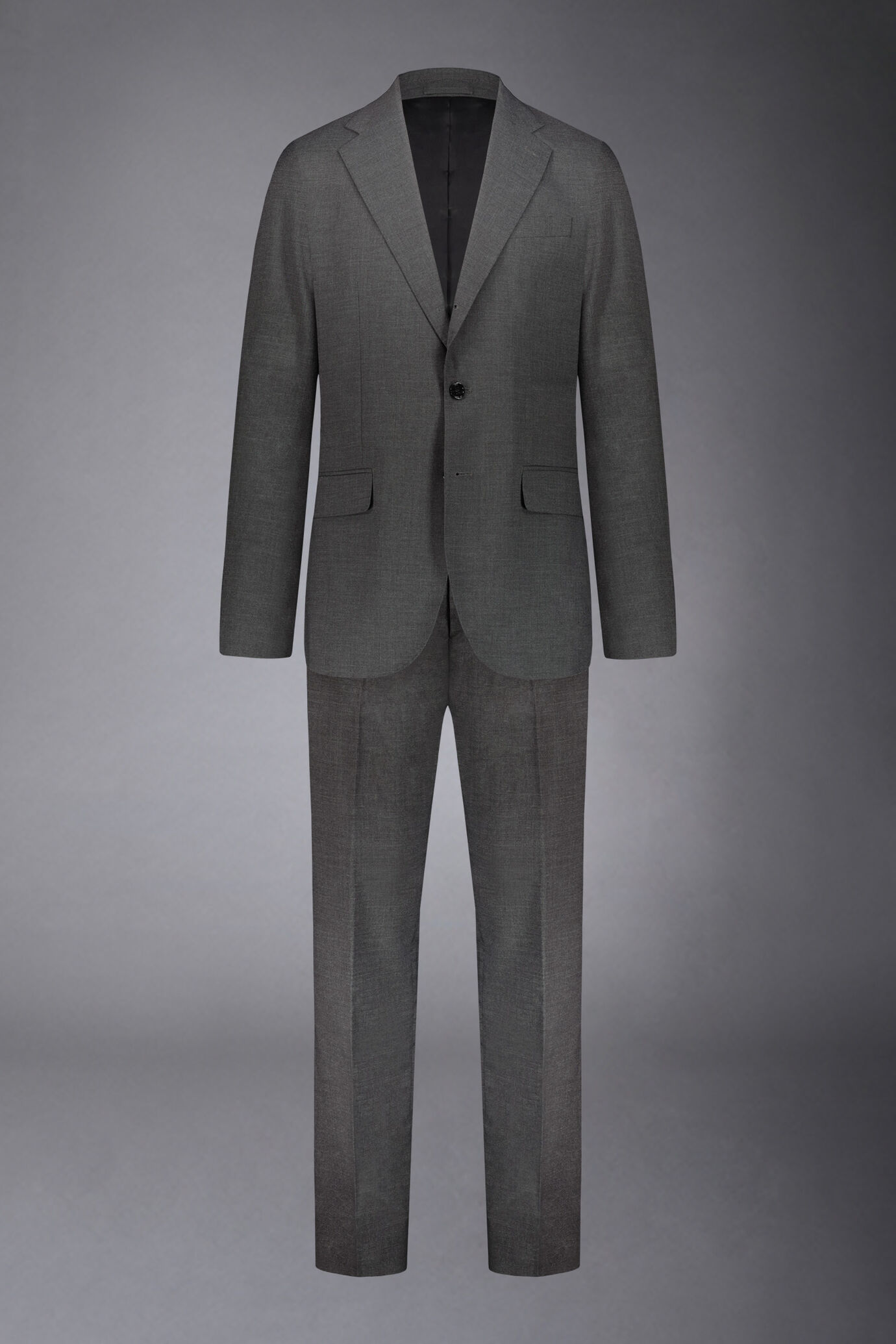 Men's regular fit single-breasted suit in grisaille fabric image number 9
