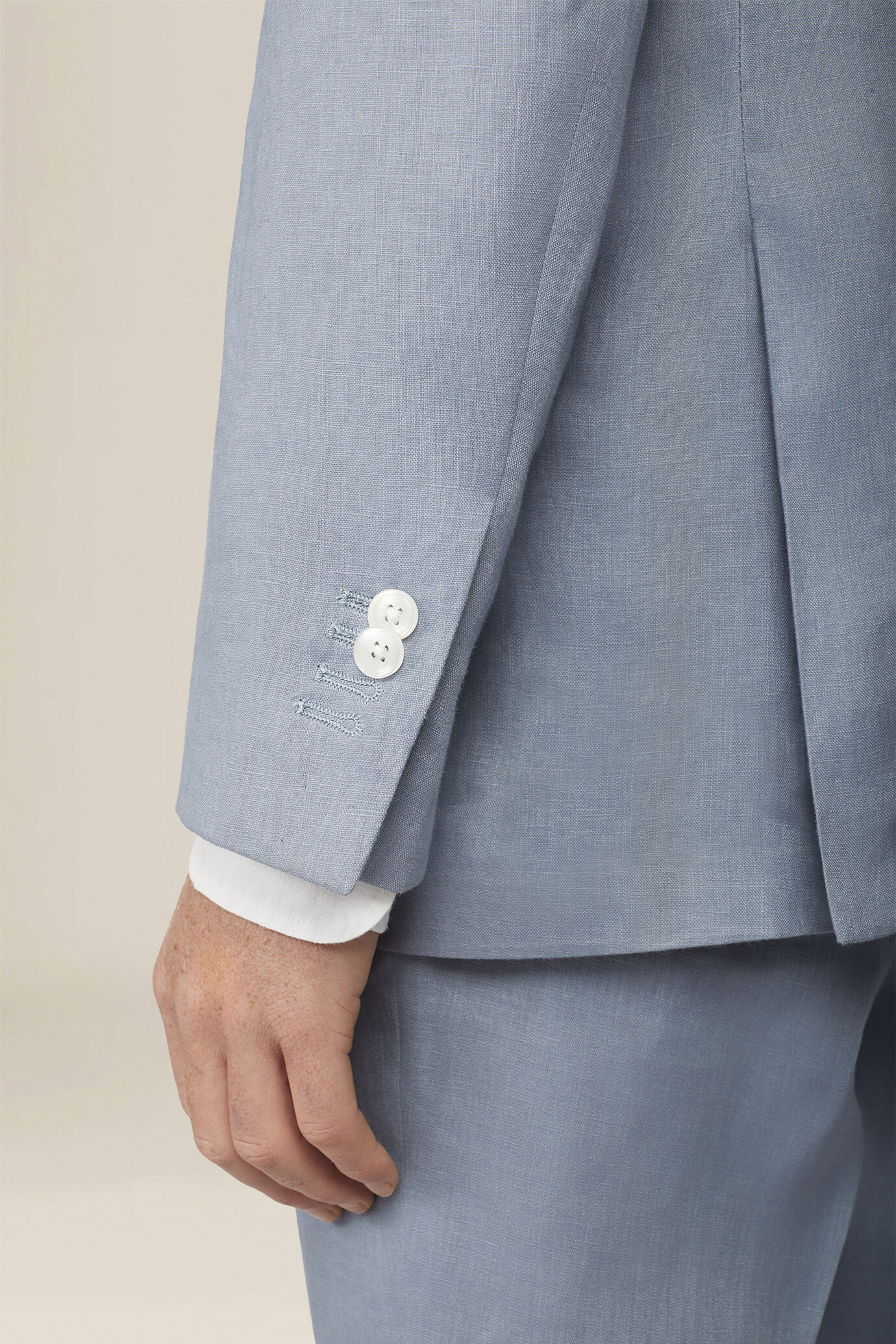 Abito uomo monopetto 100% lino regular fit image number 3