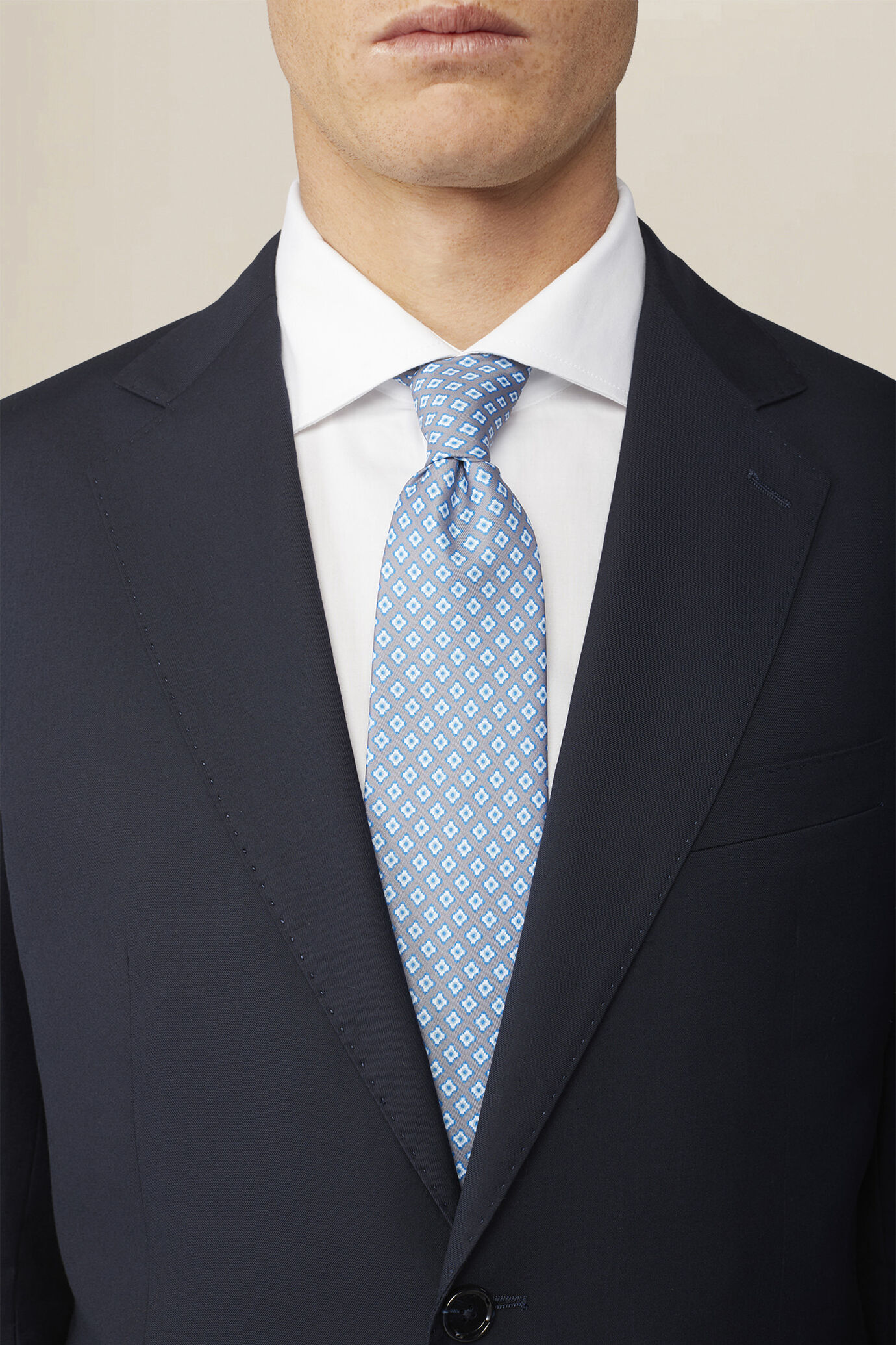 Cravatta uomo con stampa romboidale image number 0