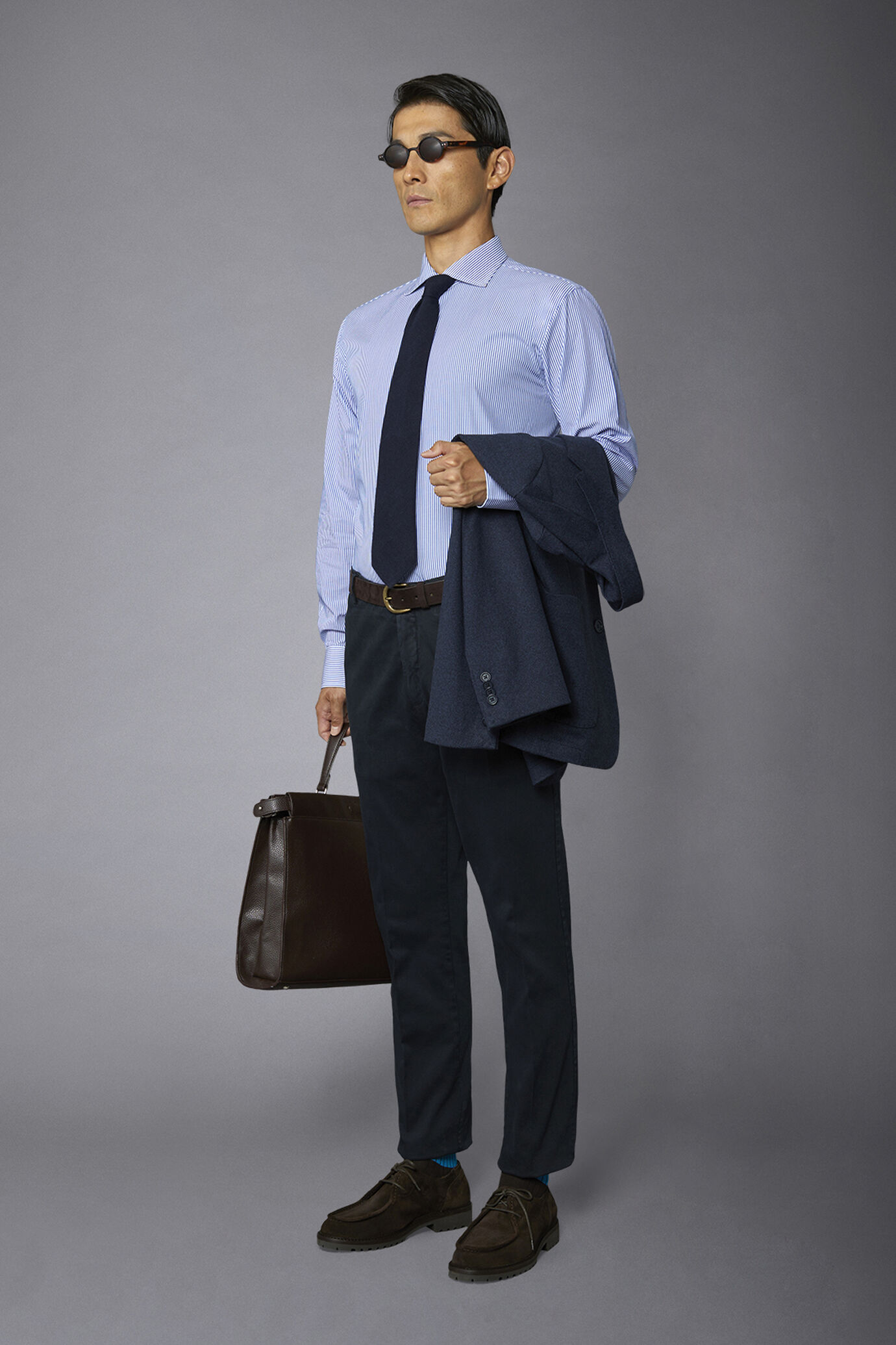 Camicia classica uomo collo francese regular fit fantasia a righe image number 1