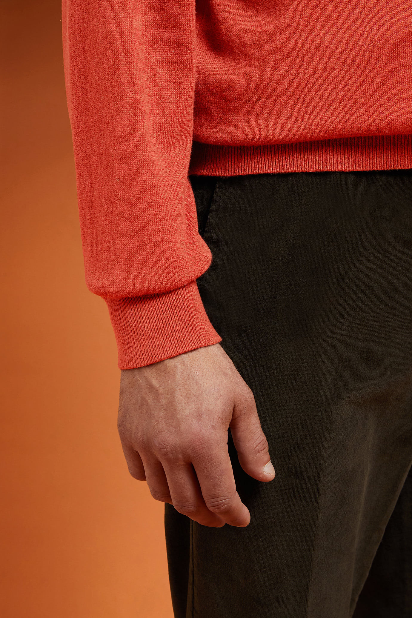 Men's regular fit turtleneck jumper in wool and cotton image number 2