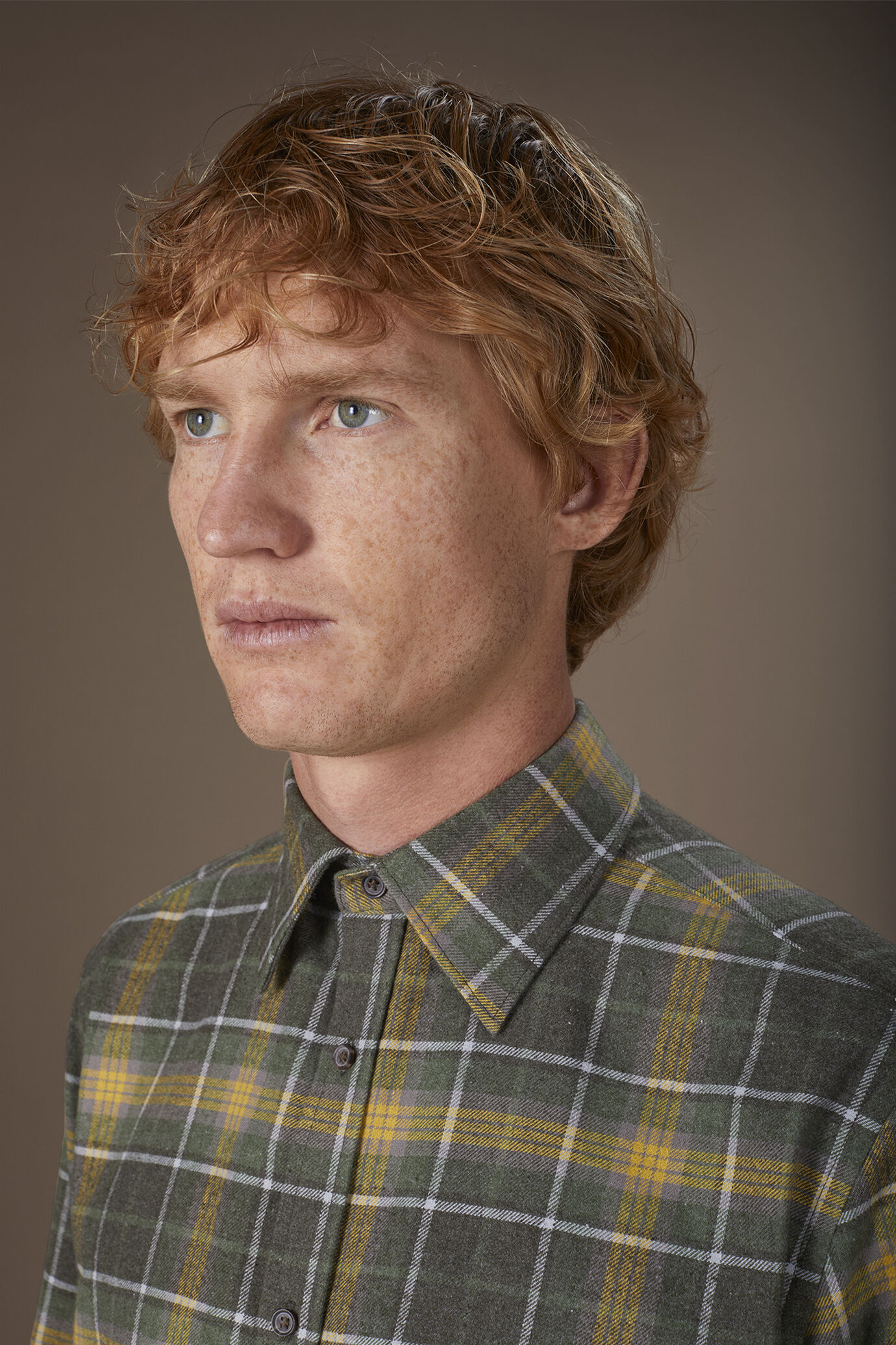 Camicia uomo casual tessuto in flanella a quadri comfort fit image number 3