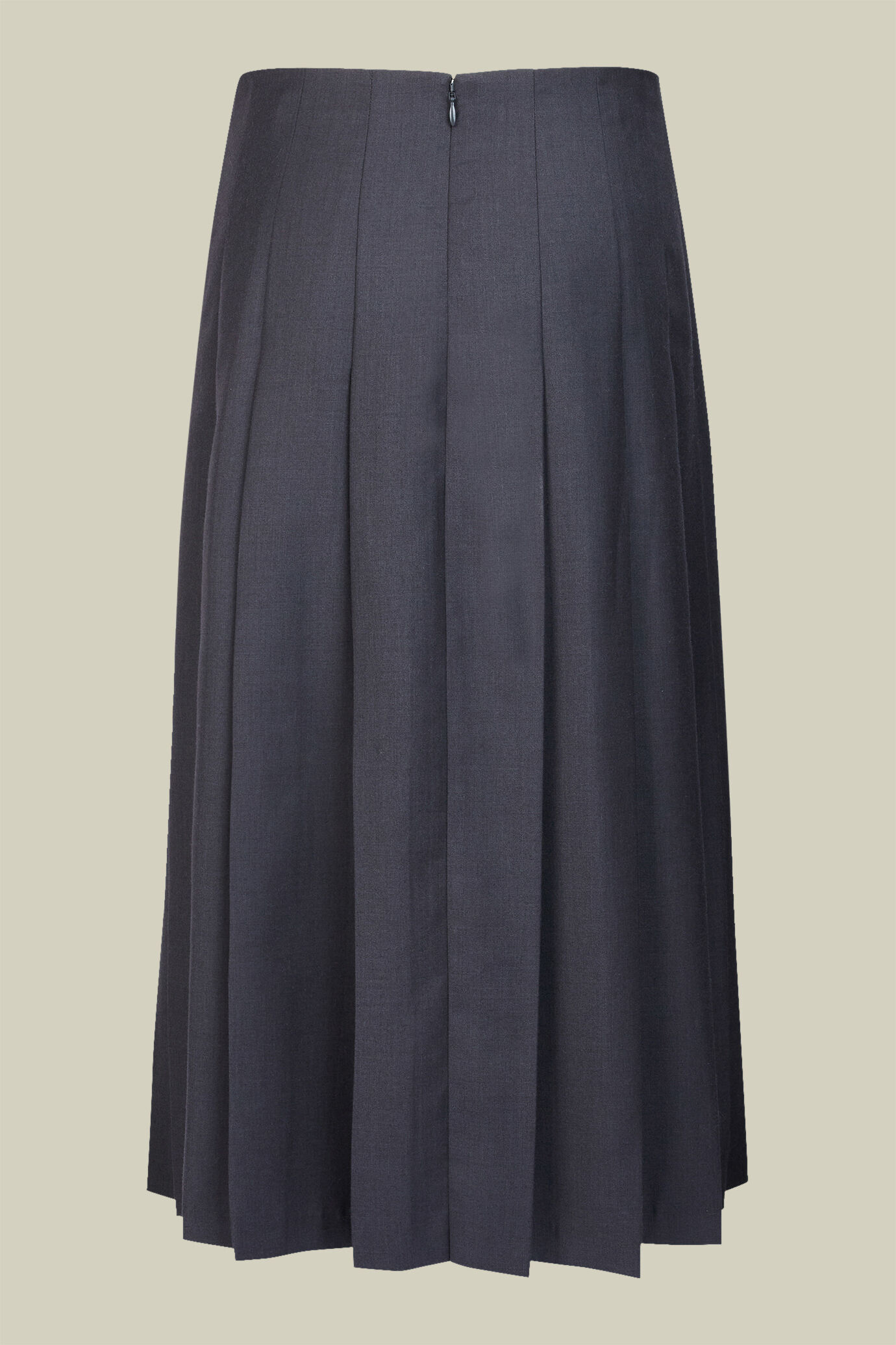 Women's plain pleated midi skirt in a regular fit with a zip image number 5