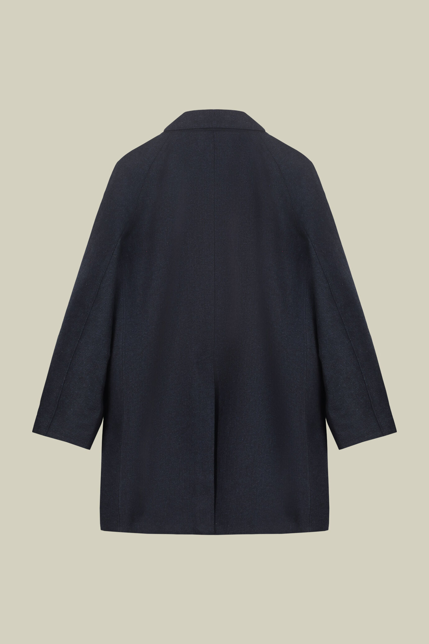 Cappotto uomo con collo loden in misto lana e disegno herringbone regular fit image number 6