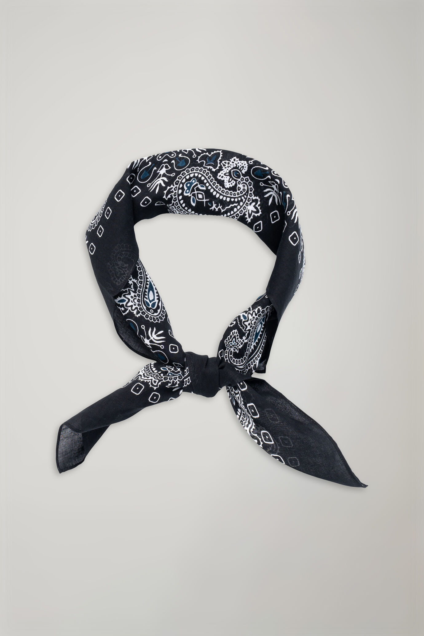 Men's pure cotton patterned scarf image number 0