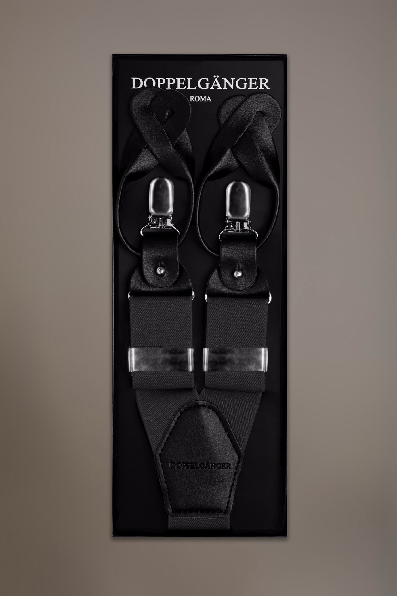 Elastic suspenders. Solid colour