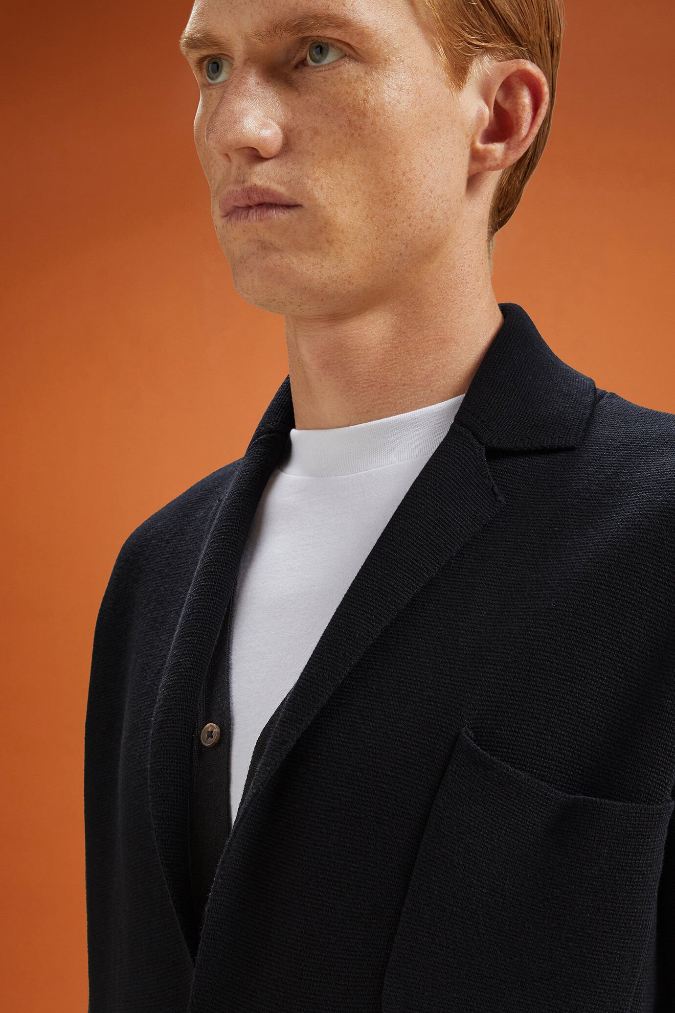 Men's single-breasted cardigan in 100% cotton jersey Punto Milano regular fit image number 3