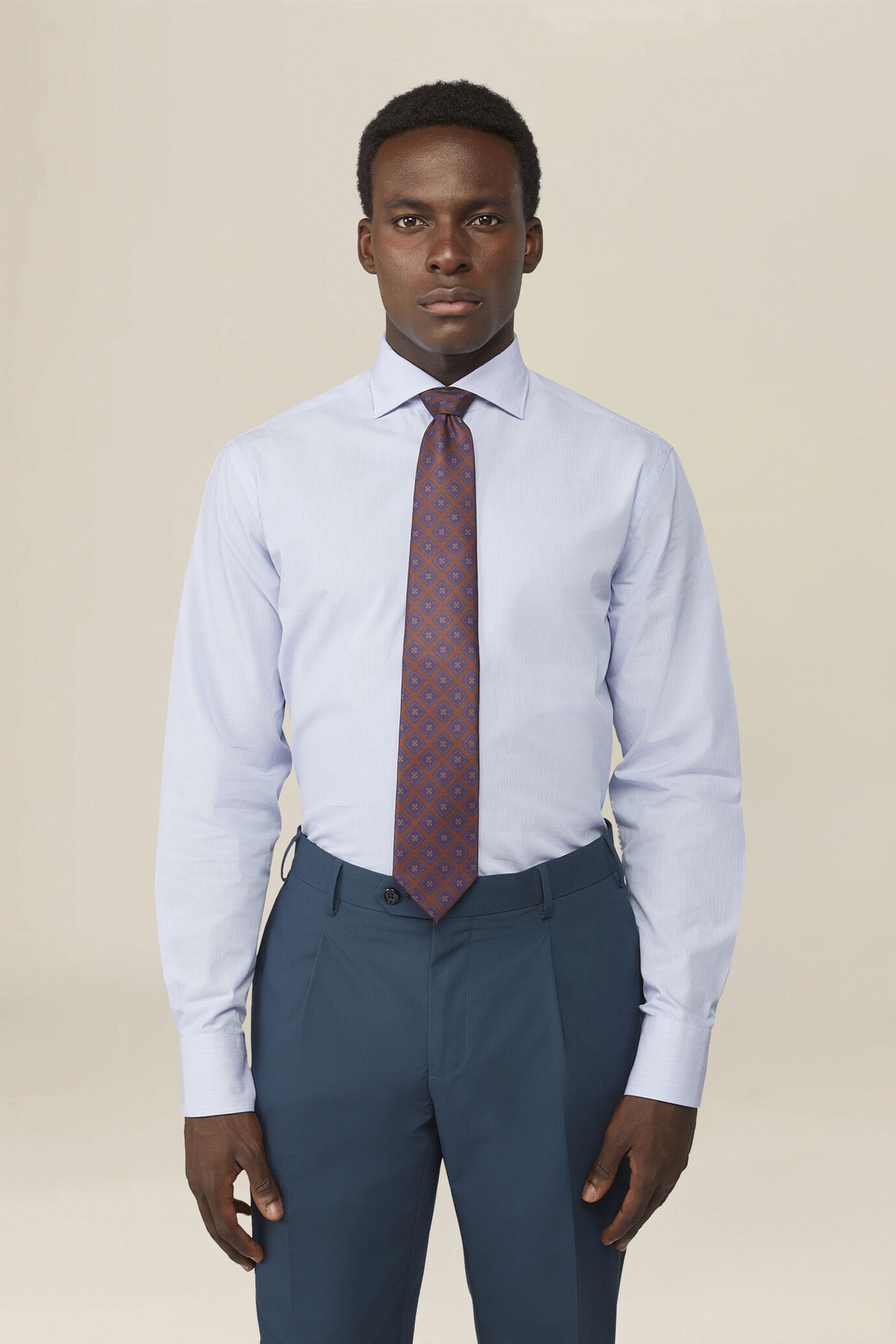 Men's 100% cotton yarn-dyed striped shirt