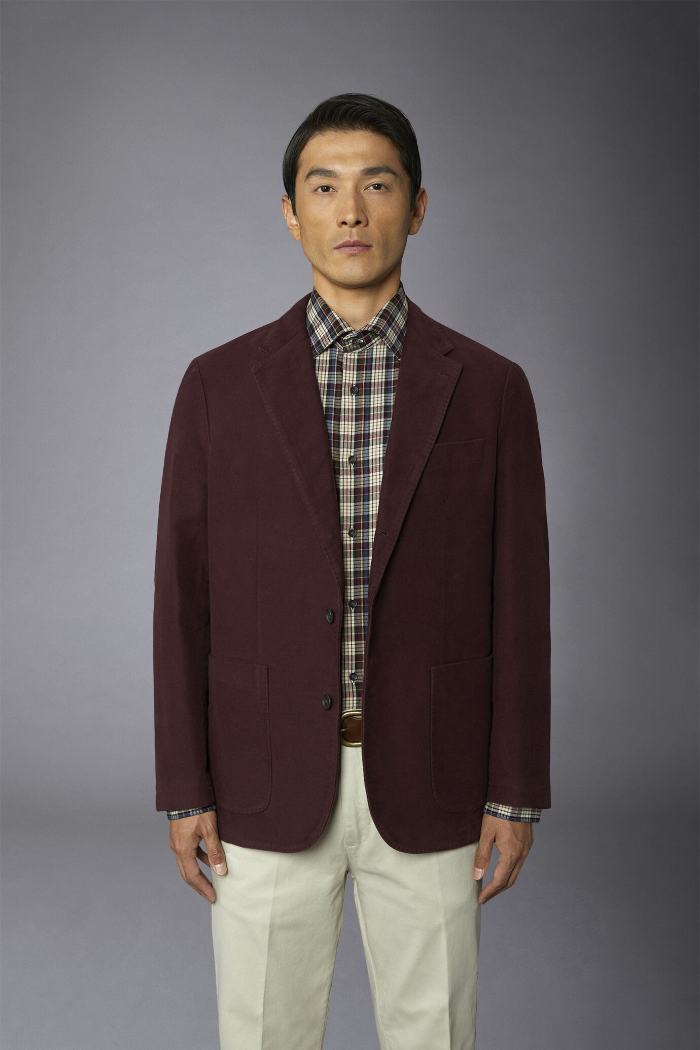 Giacca uomo monopetto in tessuto fustagno tinta unita regular fit image number 2