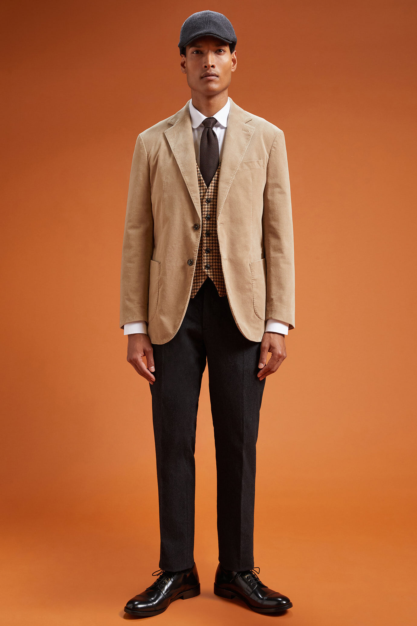 Giacca uomo monopetto in velluto regular fit image number 1