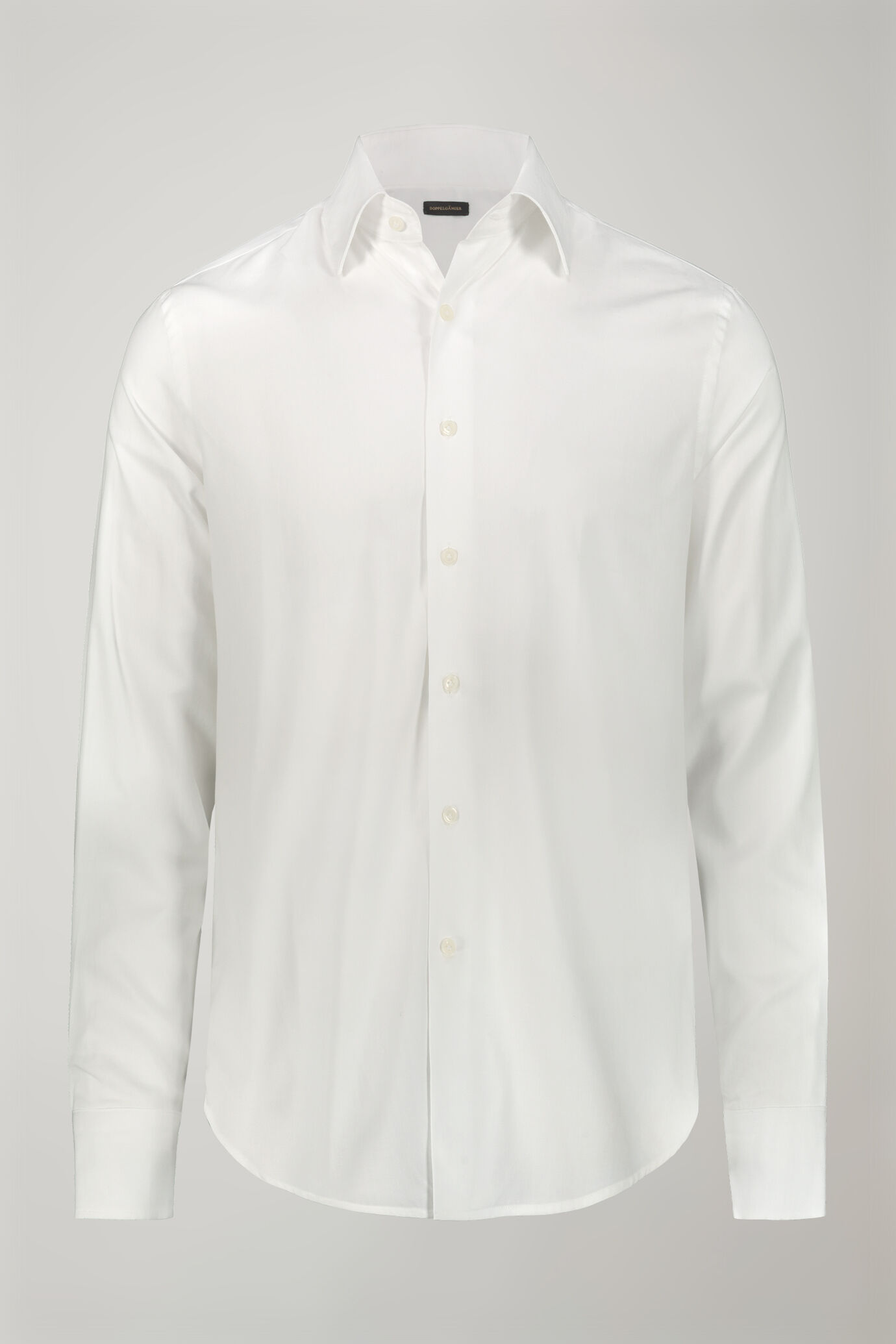 Einfarbiges Herrenhemd mit klassischem Kragen aus 100 % Baumwolle mit Fischgrätmuster in normaler Passform image number 5
