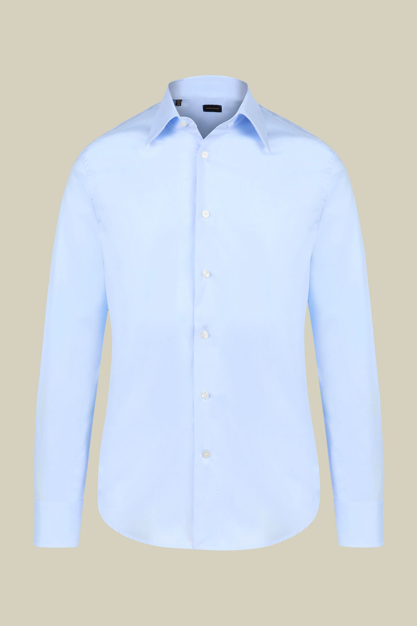 Men's regular fit classic shirt in plain 100% cotton twill fabric with a classic collar