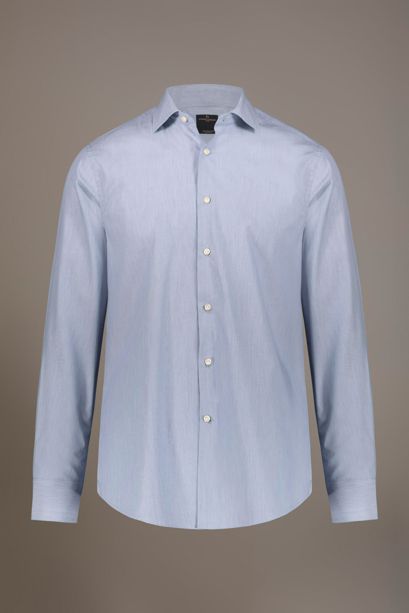 Camicia classica collo francese classic fit tessuto tinto filo bacchettato image number 3