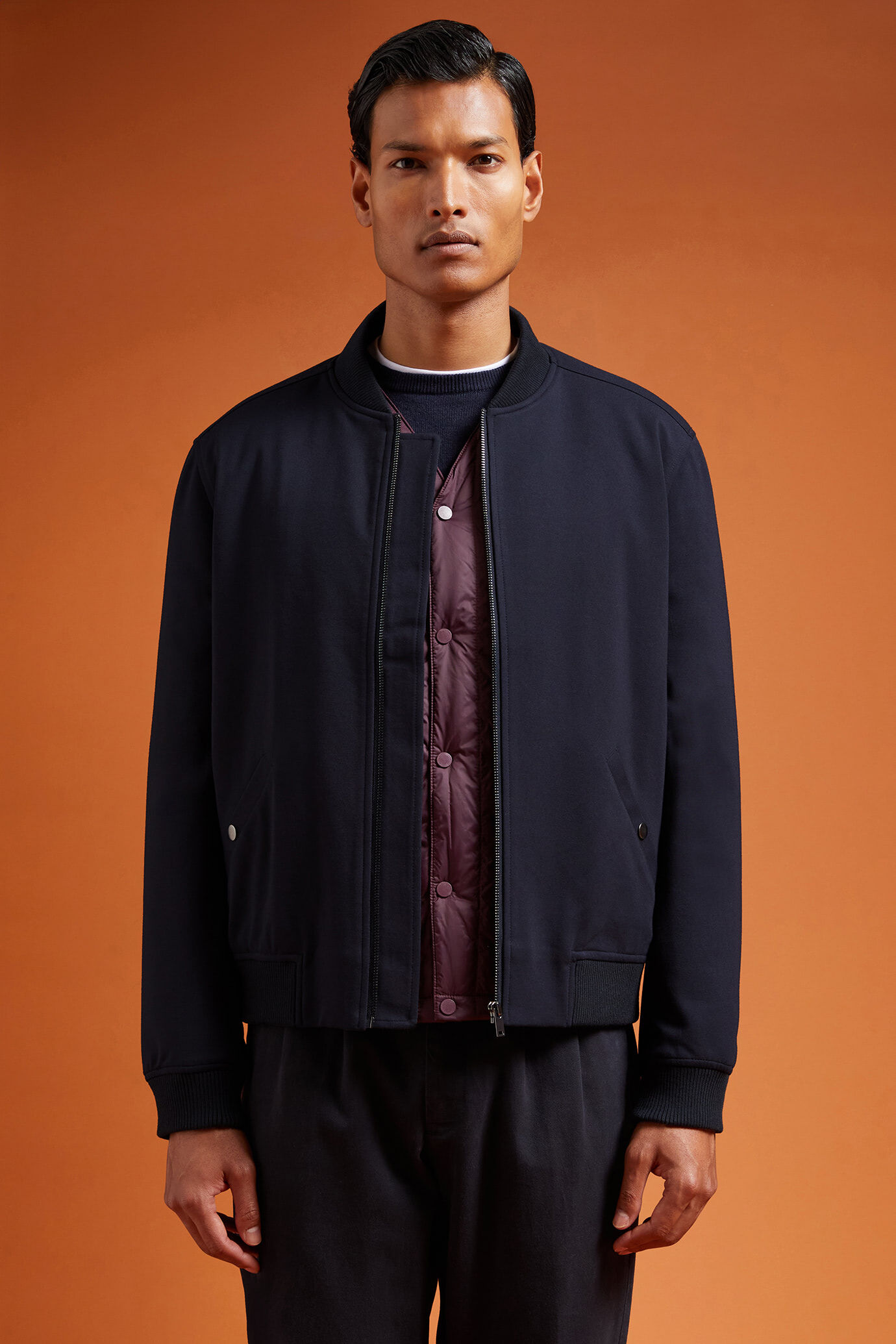 Bomber uomo tessuto in jersey comfort fit image number 0