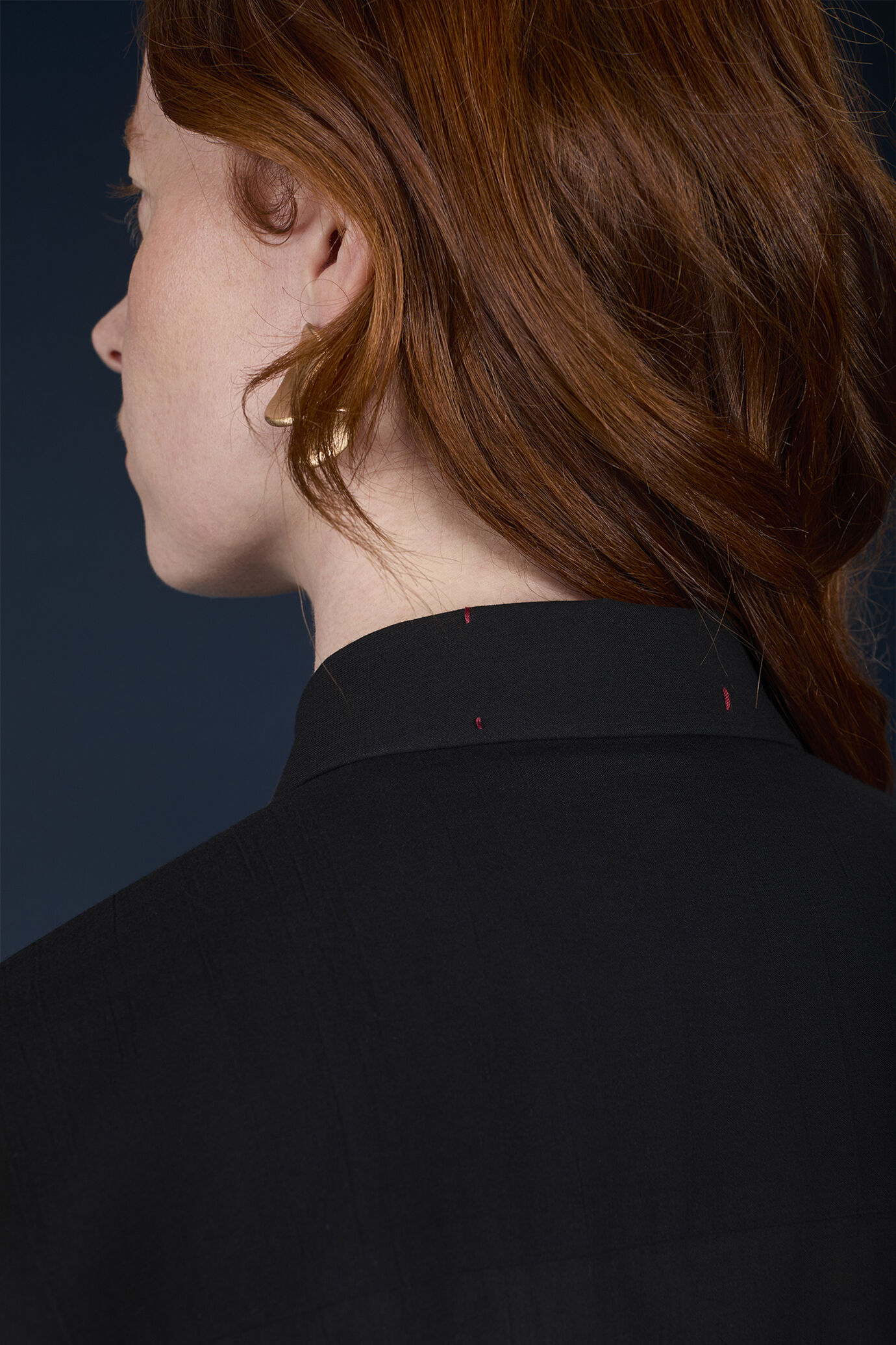 Women's boxy shirt French collar pure cotton with creased effect image number 3