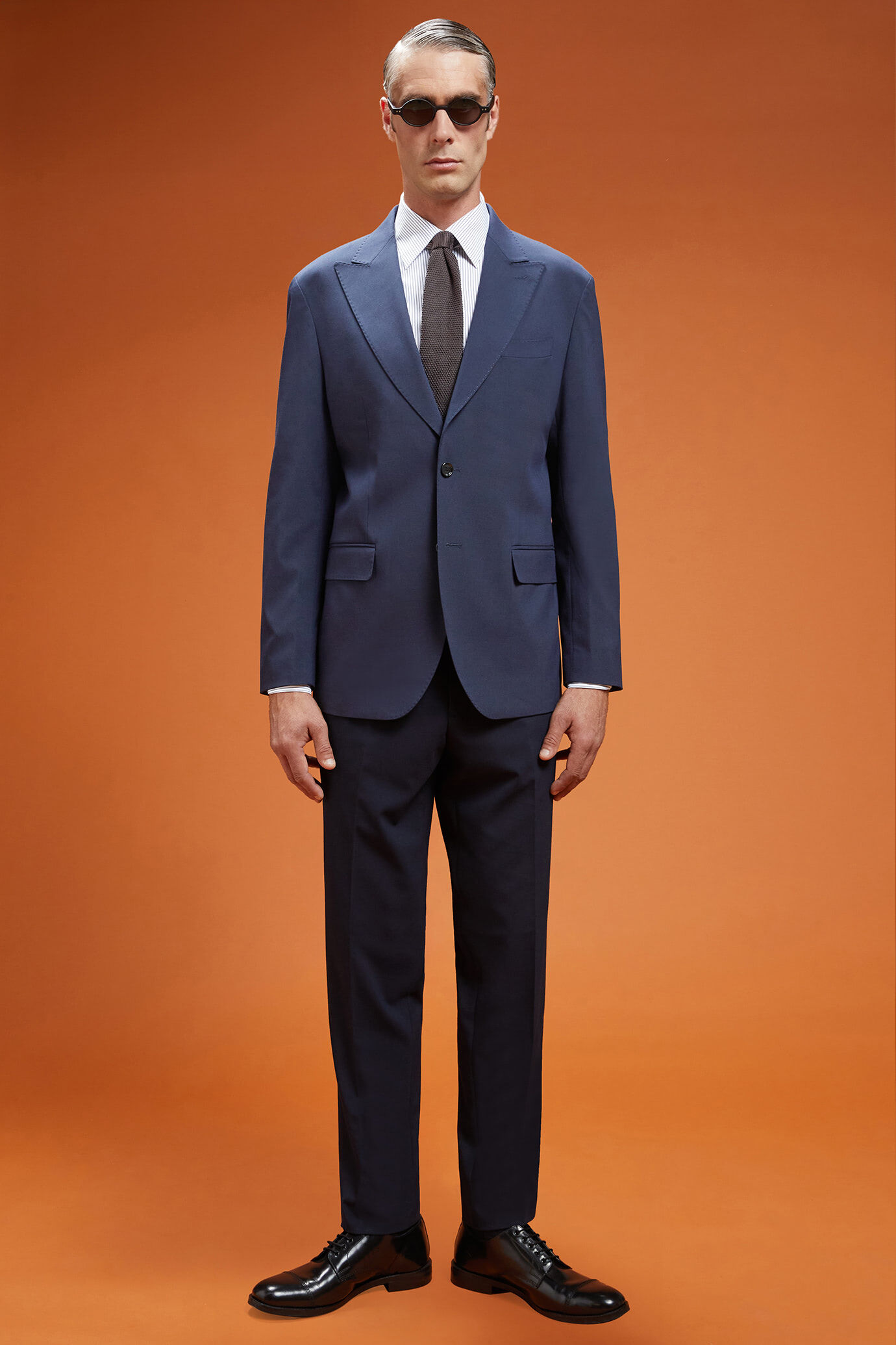 Camicia classica uomo con collo classico e tessuto tecnico tinto filo rigato regular fit image number 3