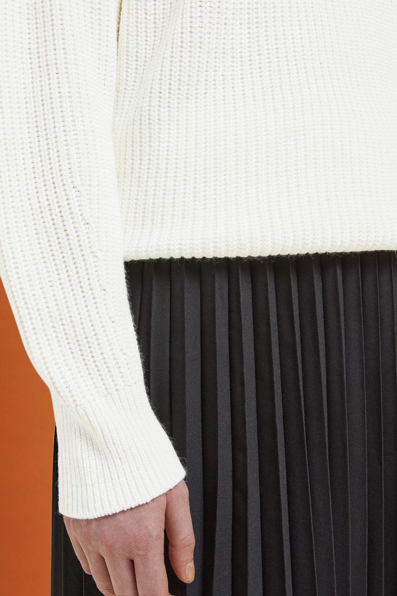 Damen-Pullover mit hohem Kragen aus englischem Rippstrick in normaler Passform image number 3