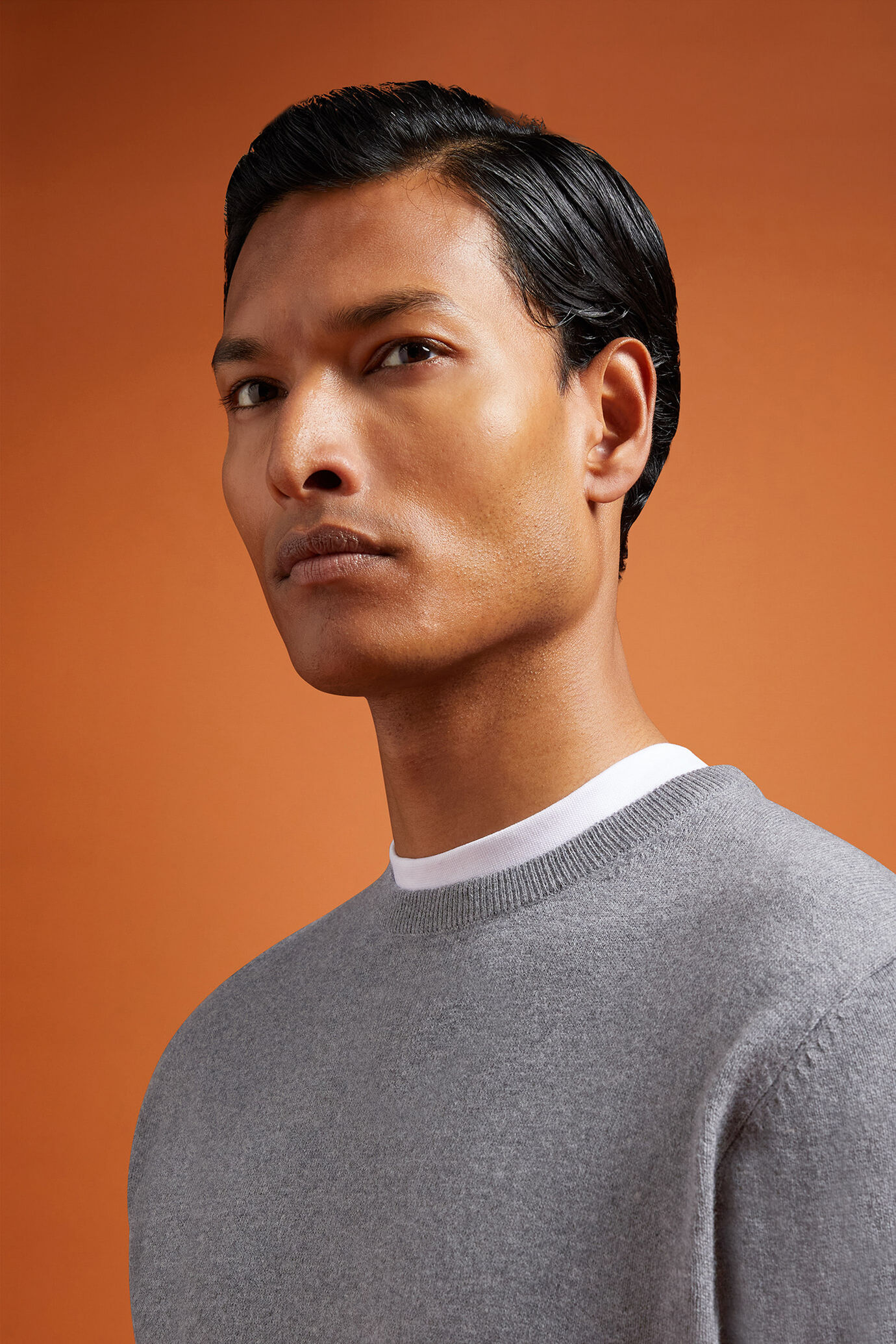 Herren-Pullover mit Rundhalsausschnitt aus Baumwolle in normaler Passform image number 2
