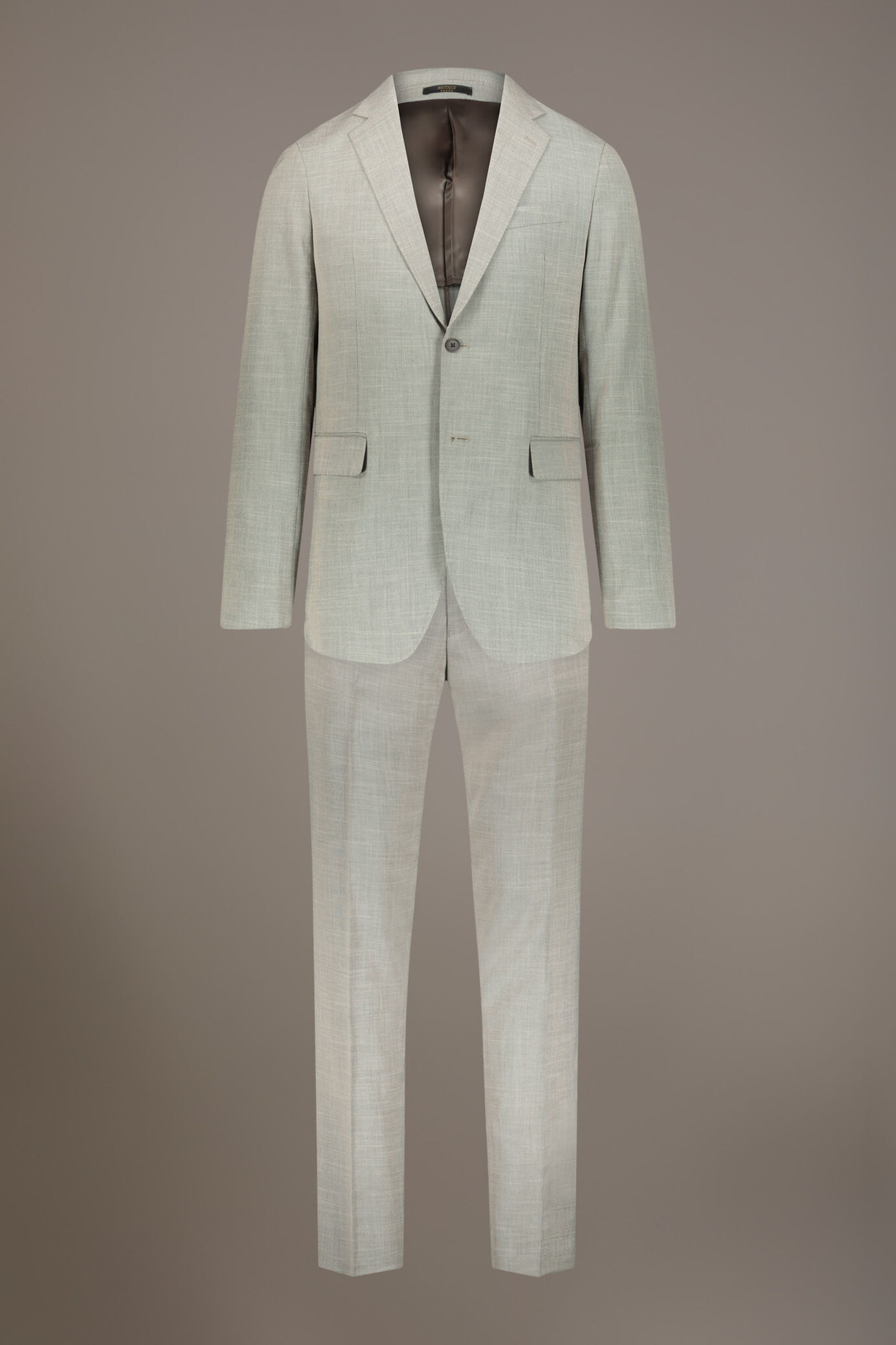 Regular fit single-breasted suit in grisaille fabric image number 8