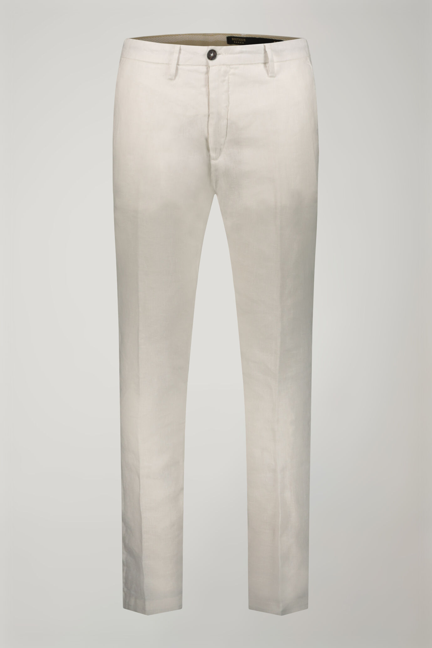 Pantalone chino 100% lino regular fit image number 4
