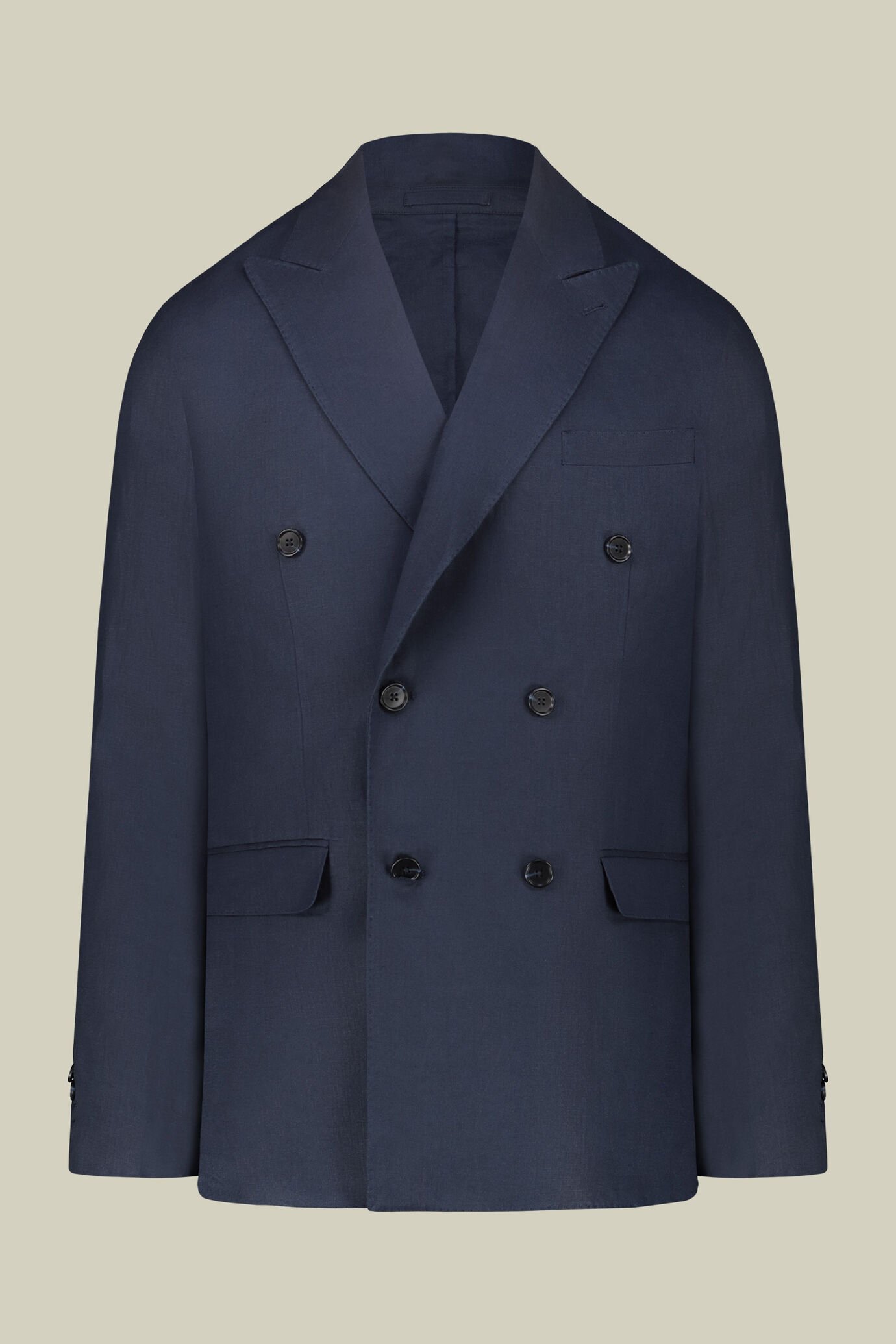 Abito uomo doppiopetto 100% lino regular fit image number 4