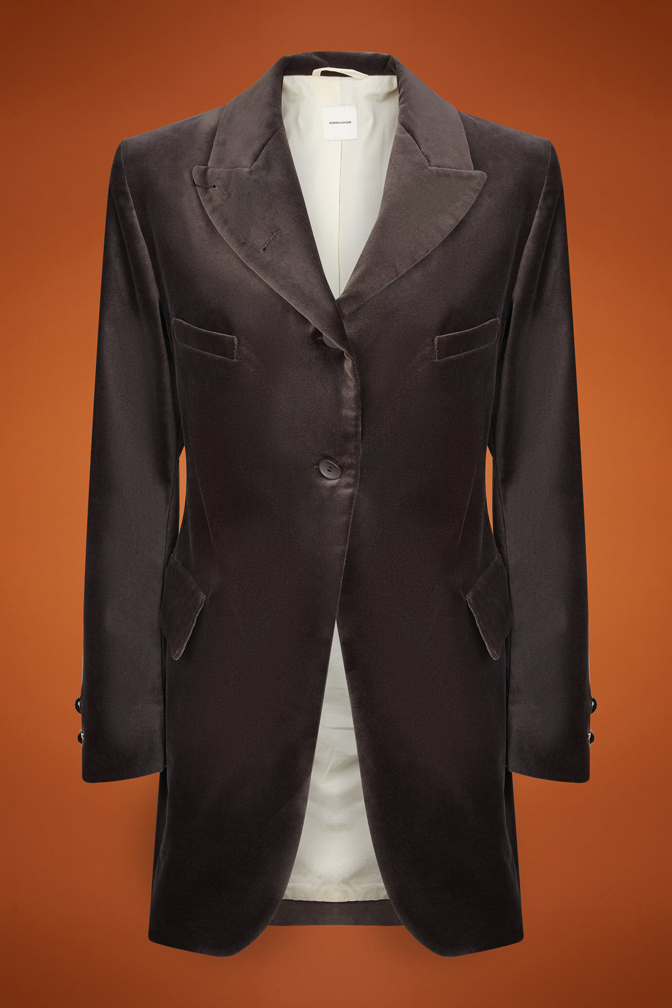 Women's slim fit jacket in smooth velvet with jewelled buttons image number 4