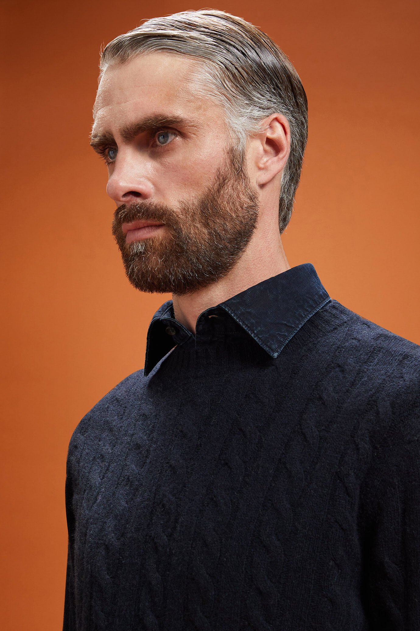 Pull homme à col rond en laine d'agneau, coupe classique image number 3