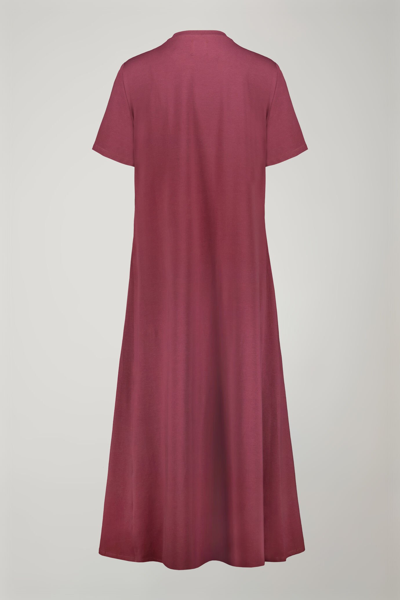 Women’s round neck midi dress with short sleeve in stretch cotton jersey regular fit image number 5