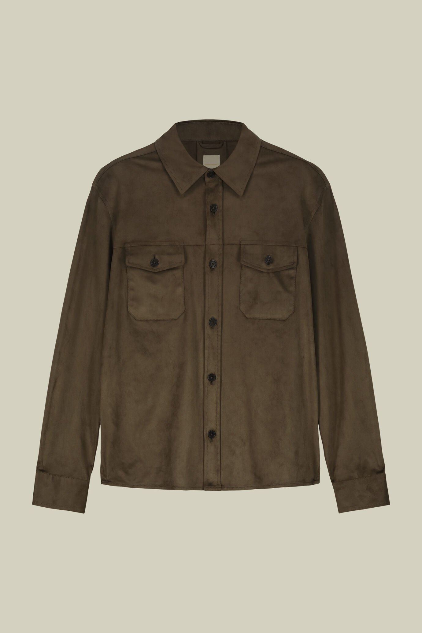 Veste chemise homme non doublée en simili daim