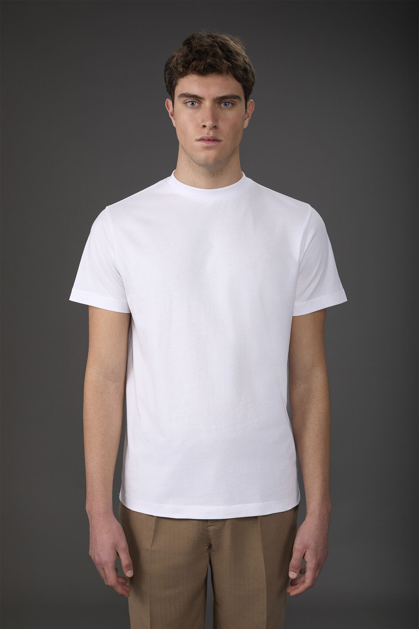 T-shirt uomo manica corta in jersey con colletto 100% cotone image number 0