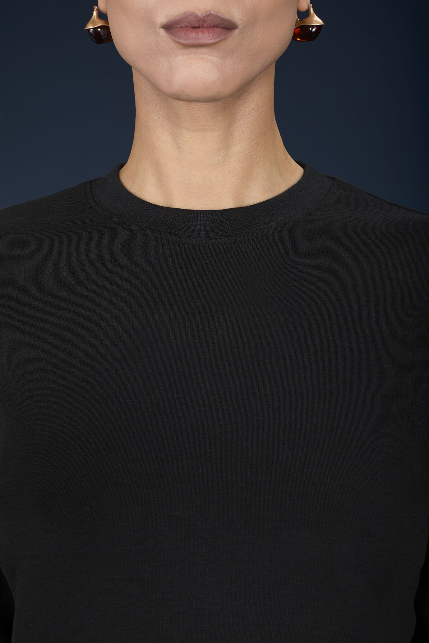 Damen-T-Shirt mit Rundhalsausschnitt und langen Ärmeln aus 100 % Baumwolle in normaler Passform image number 2