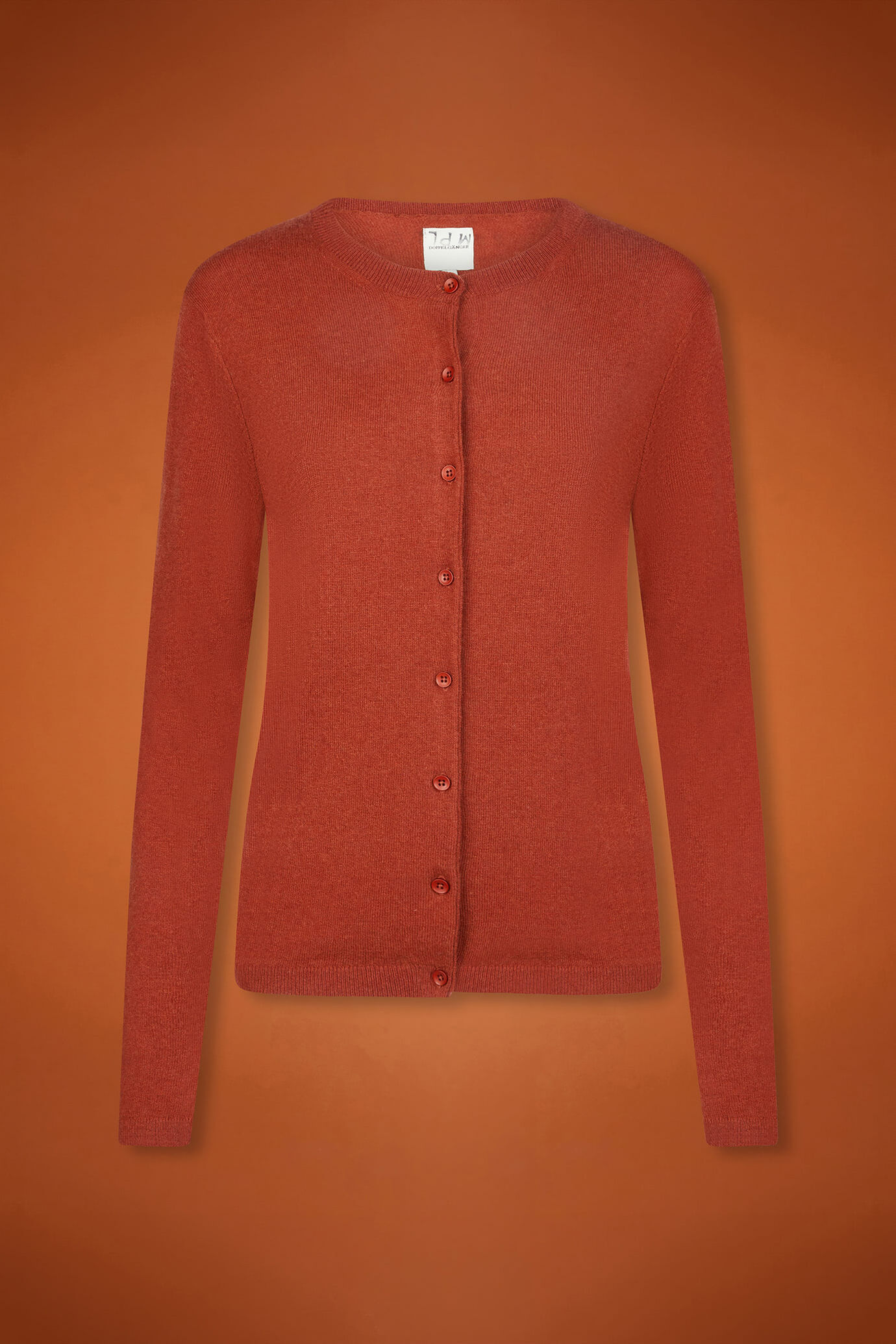Women's regular fit crew neck cardigan in a blend of wool and cashmere image number 4